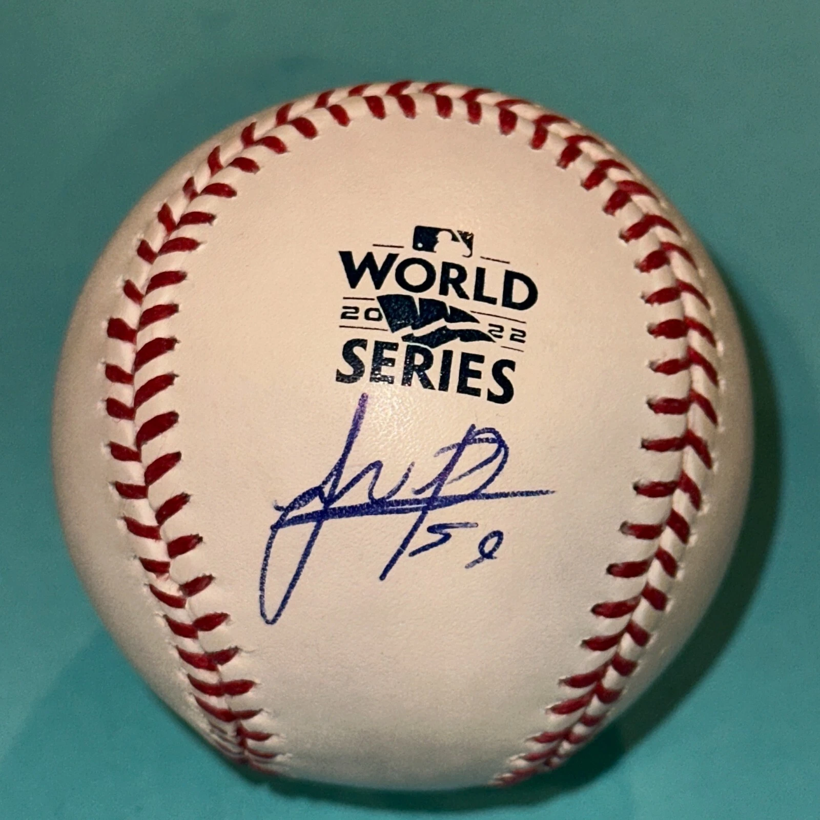 FRAMBER VALDEZ (Astros) Signed Official 2022 WORLD SERIES Baseball Beckett (BAS)