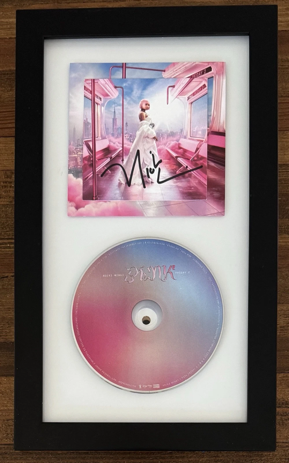 FRAMED Nicki Minaj Pink Friday 2 CD & SIGNED Art Card Autographed PSA DNA COA