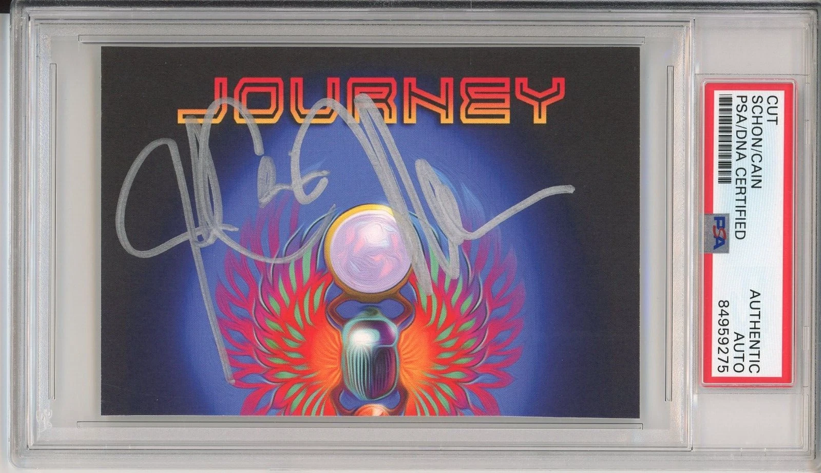 Journey Signed Album Cover Cut PSA DNA COA Neil Schon Jonathan Cain Autographed