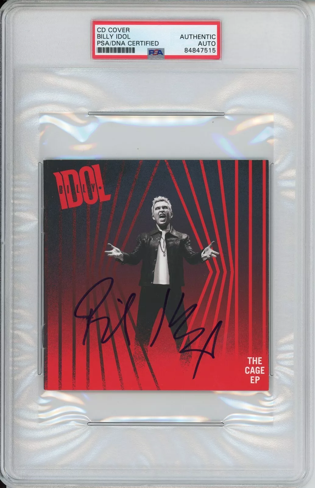BILLY IDOL SIGNED THE CAGE EP CD COVER BOOKLET BOOK AUTOGRAPHED PSA DNA COA
