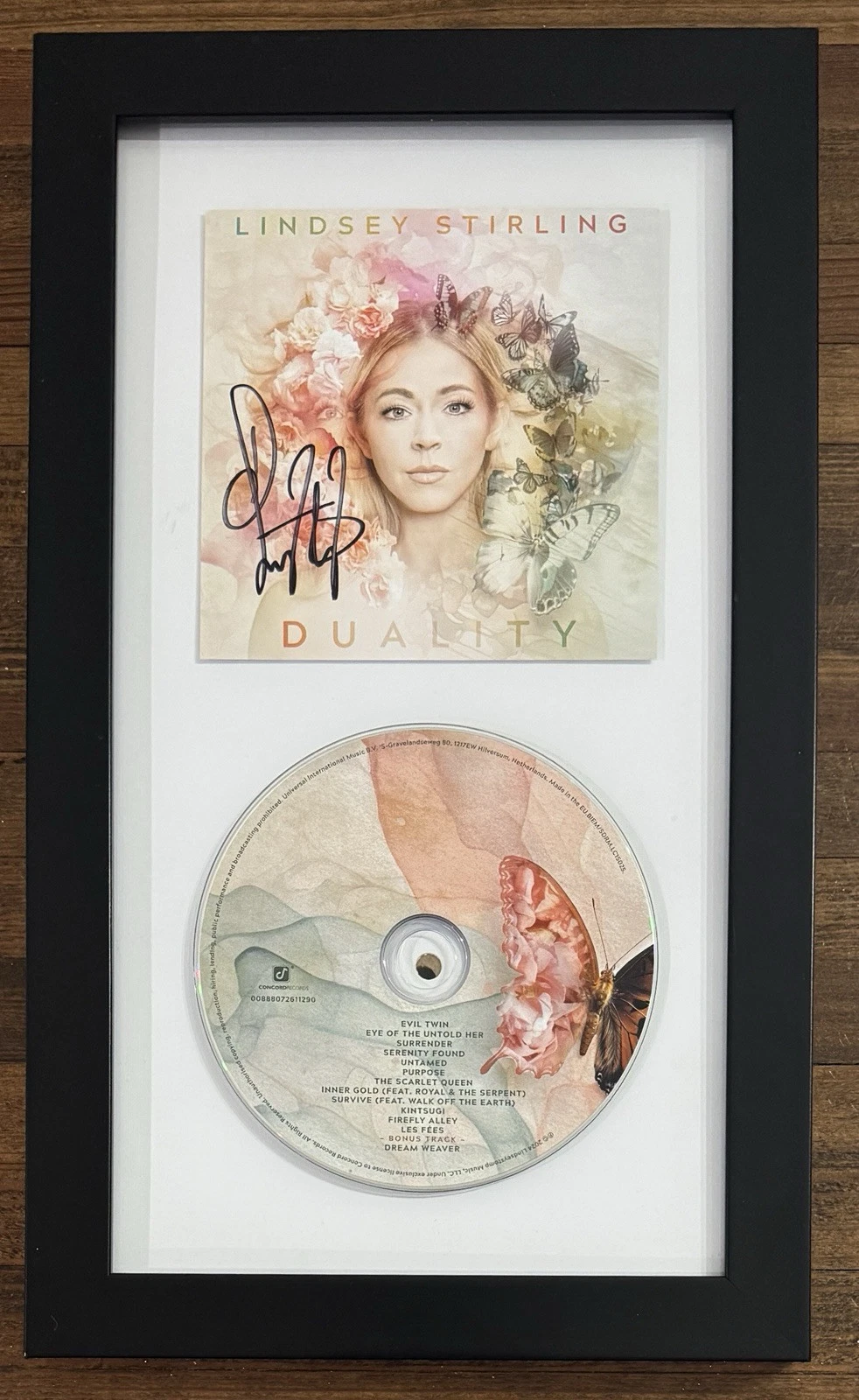 FRAMED Lindsey Stirling SIGNED Duality Cover Art Card & CD PSA DNA COA Autograph