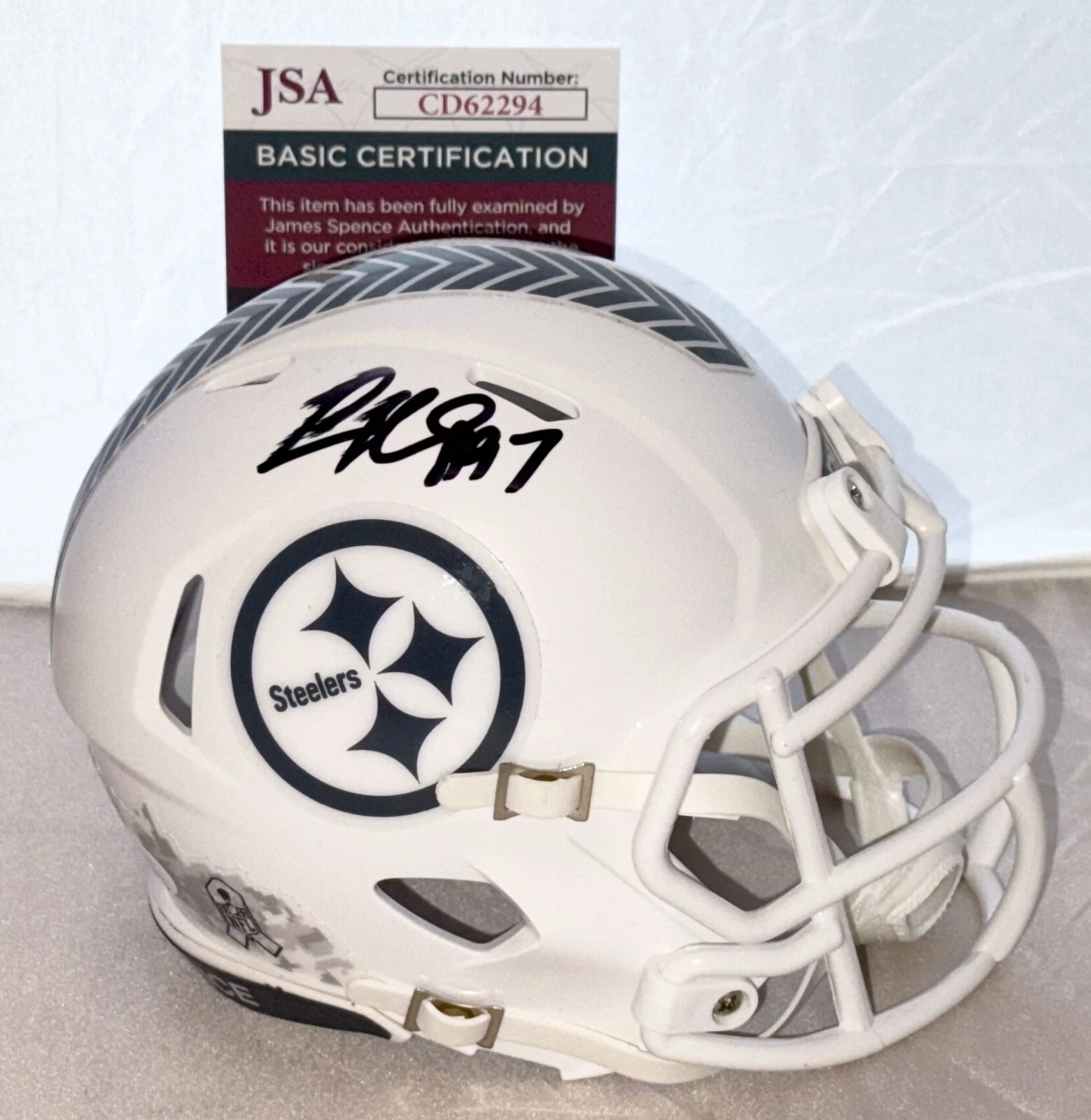 Cameron Heyward signed Pittsburgh Steelers Salute To Service mini helmet JSA