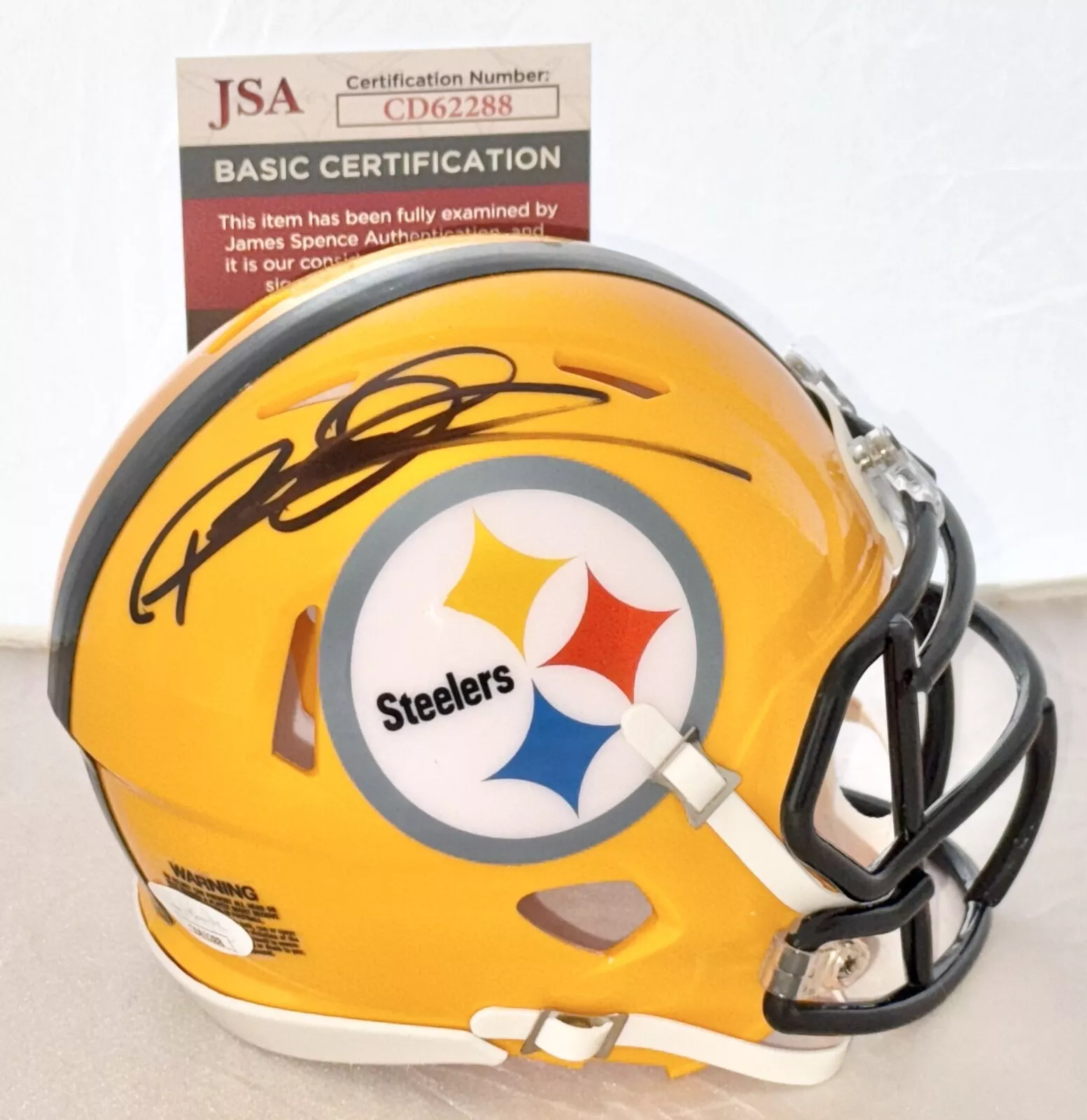 Rod Woodson signed Pittsburgh Steelers Yellow mini helmet autographed JSA