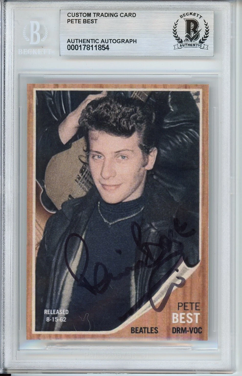 Pete Best The Beatles Original Drummer Signed Card Beckett BAS COA Autographed