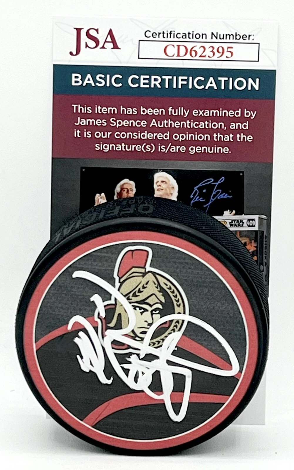 Daniel Alfredsson signed Ottawa Senators Reverse Retro Puck autographed #1 JSA