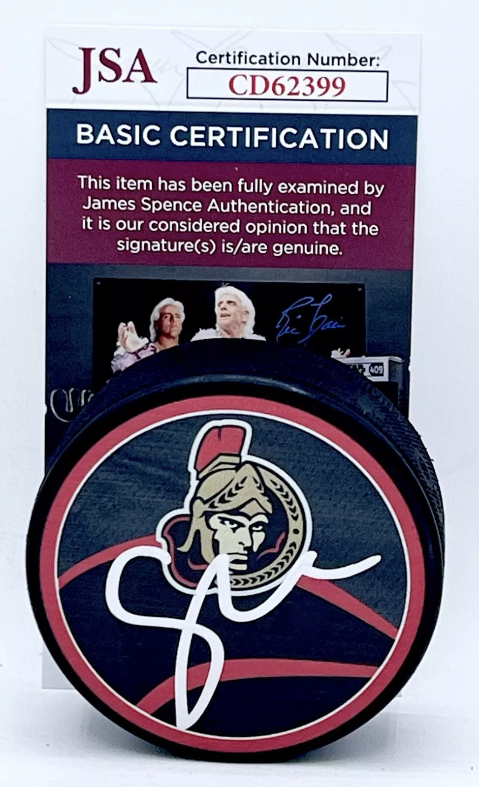 Tim Stutzle signed Ottawa Senators Reverse Retro Puck autographed JSA