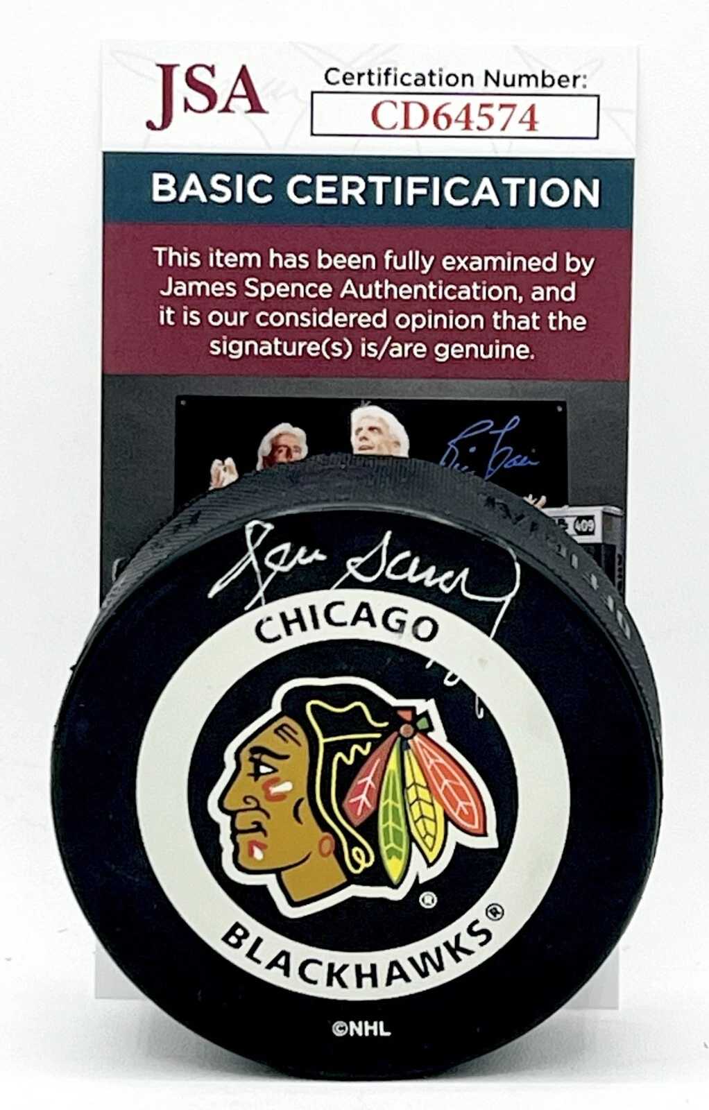 Denis Savard signed Chicago Blackhawks Game puck autographed JSA