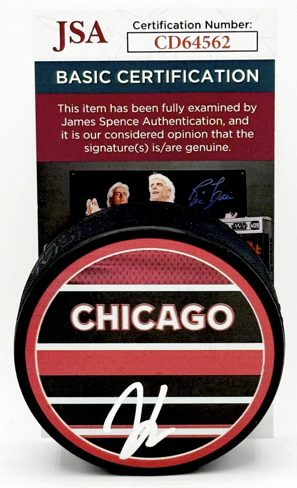 Kevin Korchinski signed Chicago Blackhawks Reverse Retro Puck autographed #1 JSA