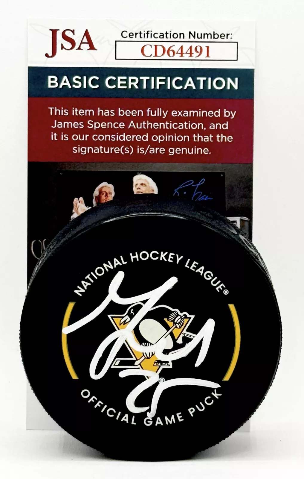 Maxime Talbot signed Pittsburgh Penguins Official Game Puck autographed #3 JSA