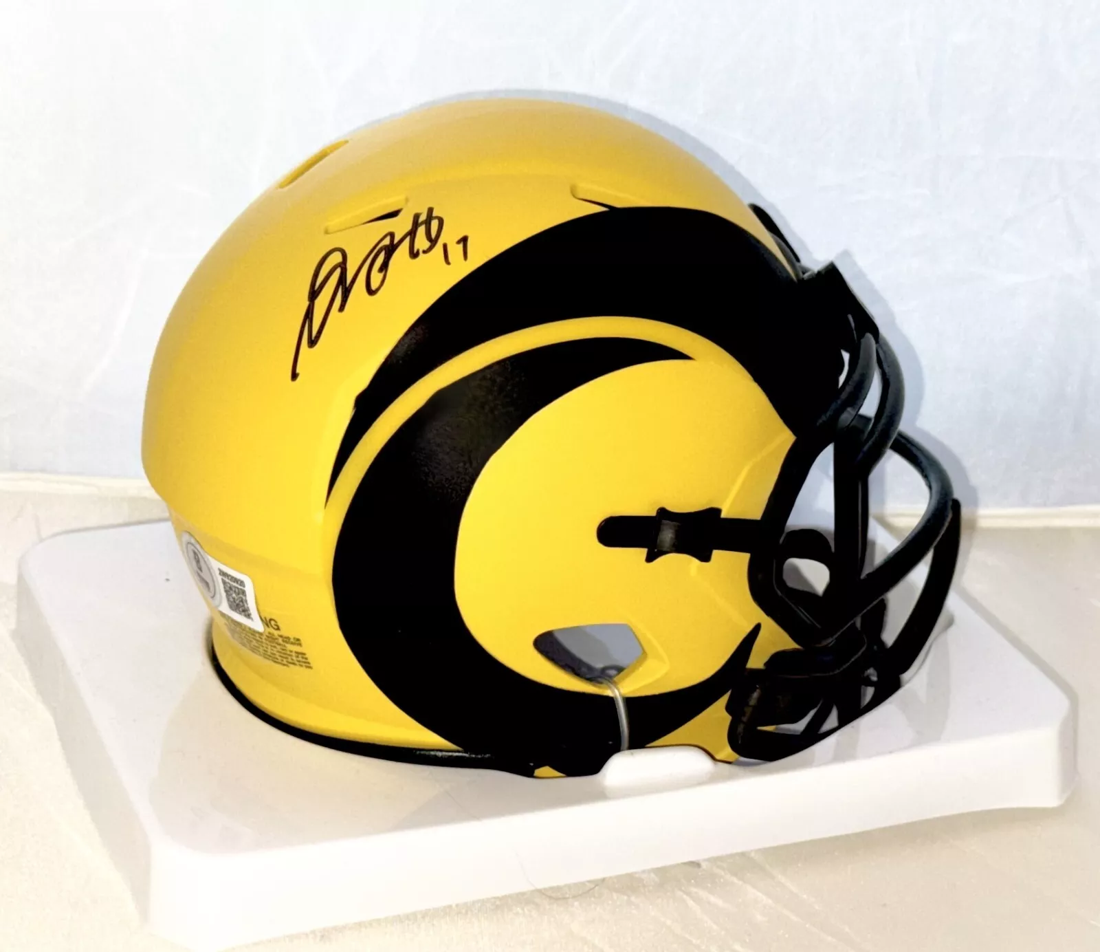 Davante Adams signed Los Angeles Rams Rave mini helmet Beckett Witnessed