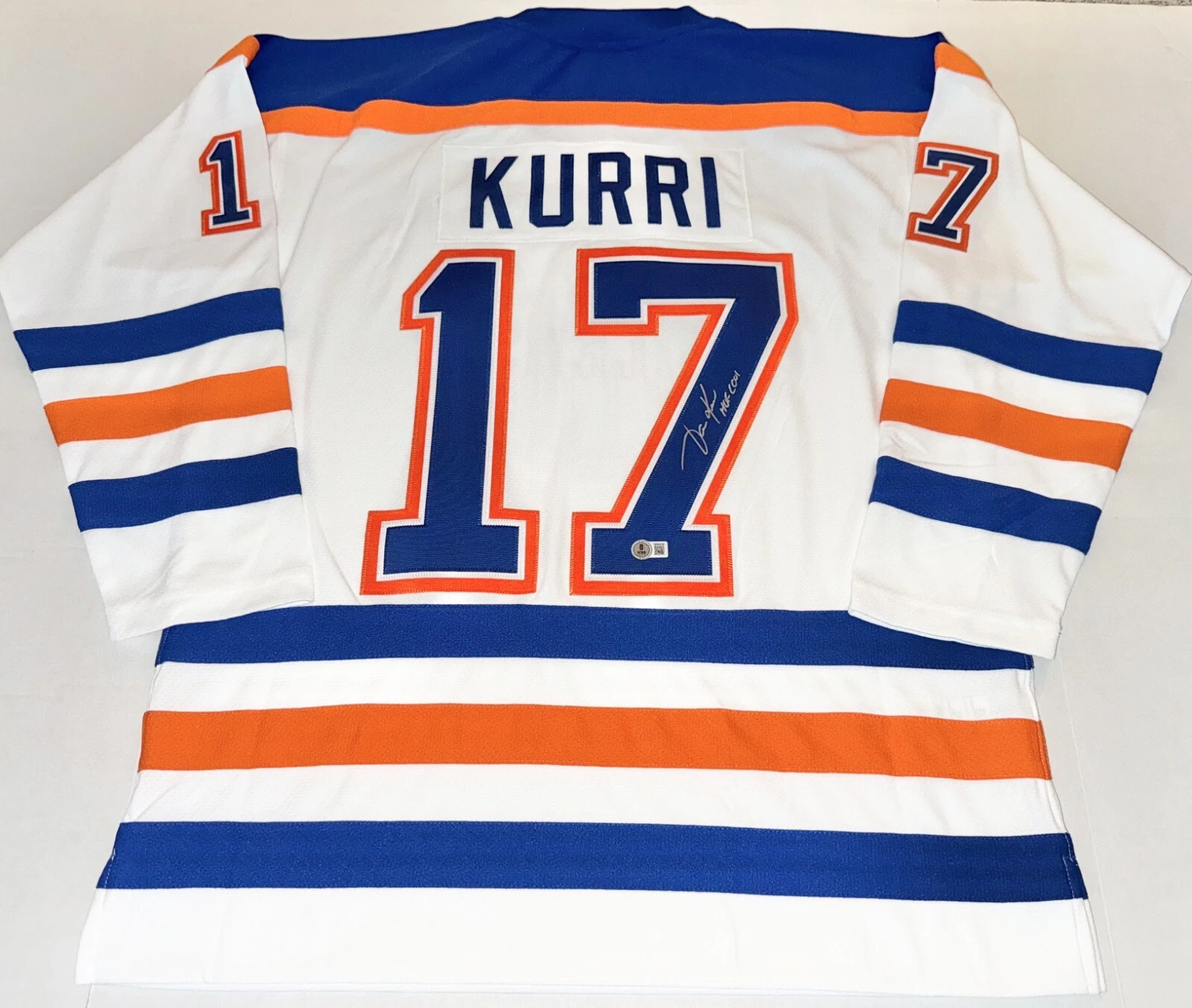 Jari Kurri signed Mitchell & Ness Edmonton Oilers jersey Beckett Witnessed