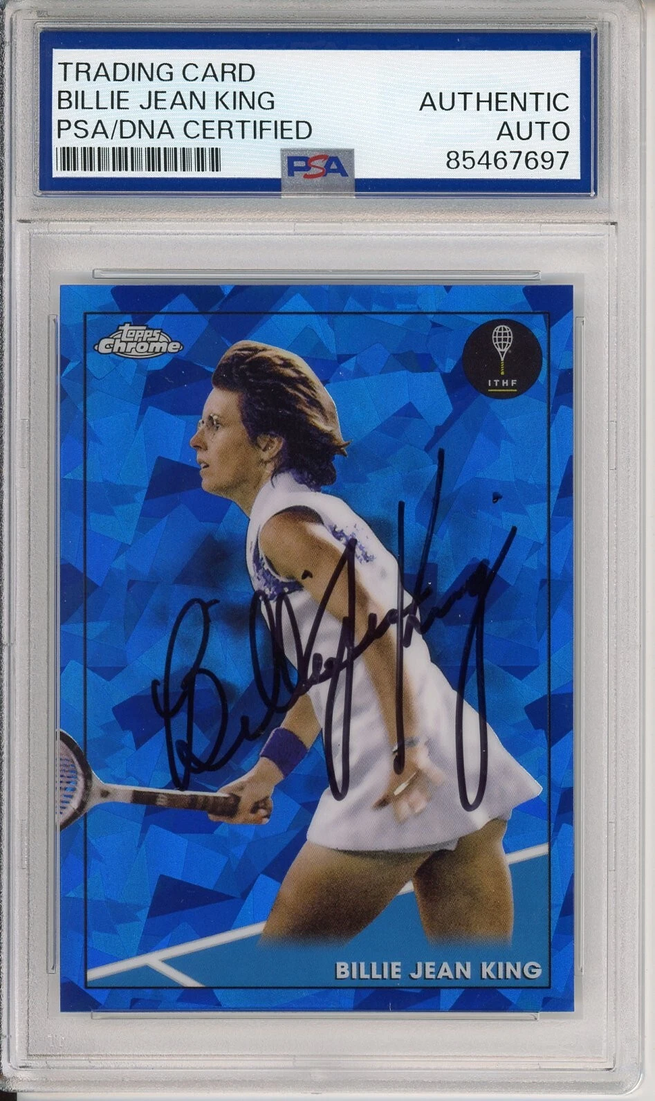 2023 TOPPS CHROME SAPPHIRE BLUE BILLIE JEAN KING PSA DNA COA AUTOGRAPH SIGNED