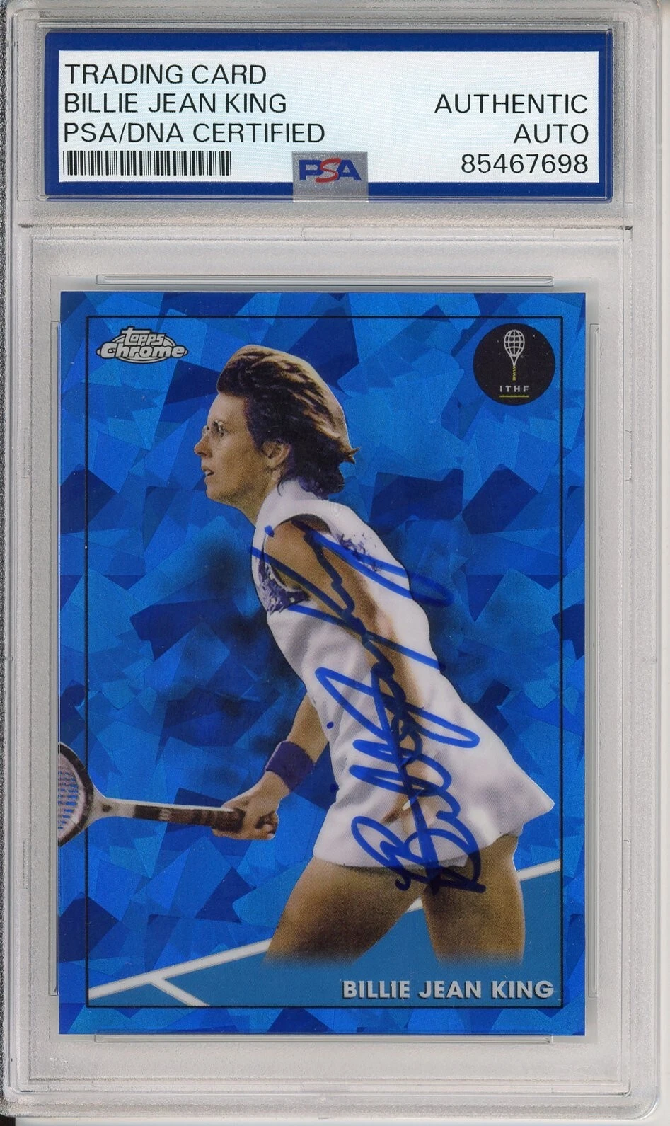 2023 TOPPS CHROME SAPPHIRE CARD BILLIE JEAN KING PSA DNA COA AUTOGRAPH SIGNED