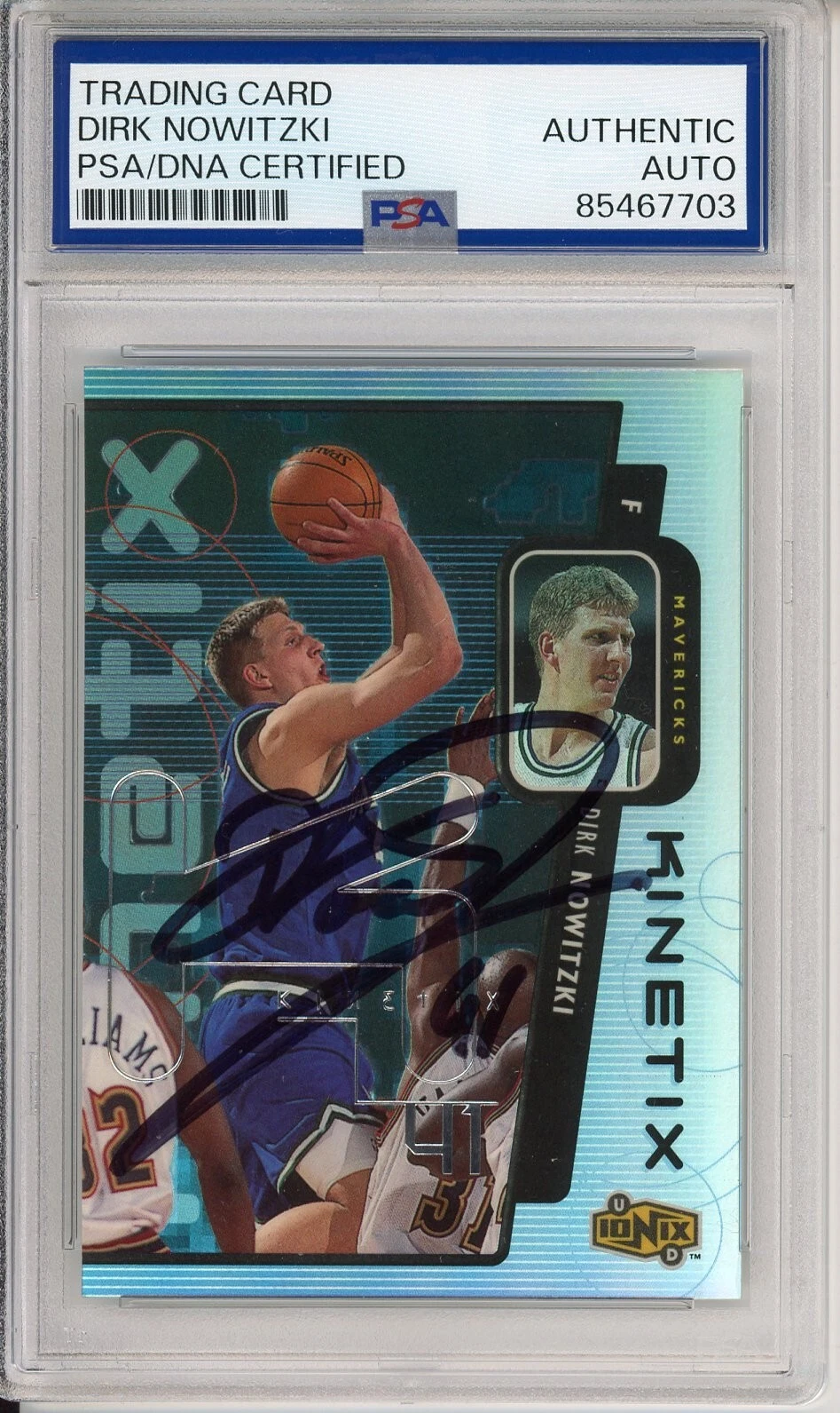 1998 98/99 UD Ionix Kinetix Dirk Nowitzki RC Card SIGNED PSA DNA AUTOGRAPH HOF