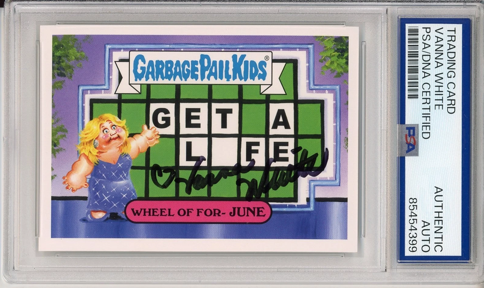 2016 TOPPS GPK GARBAGE PAIL KIDS WHEEL OF FORTUNE VANNA WHITE SIGNED PSA DNA COA