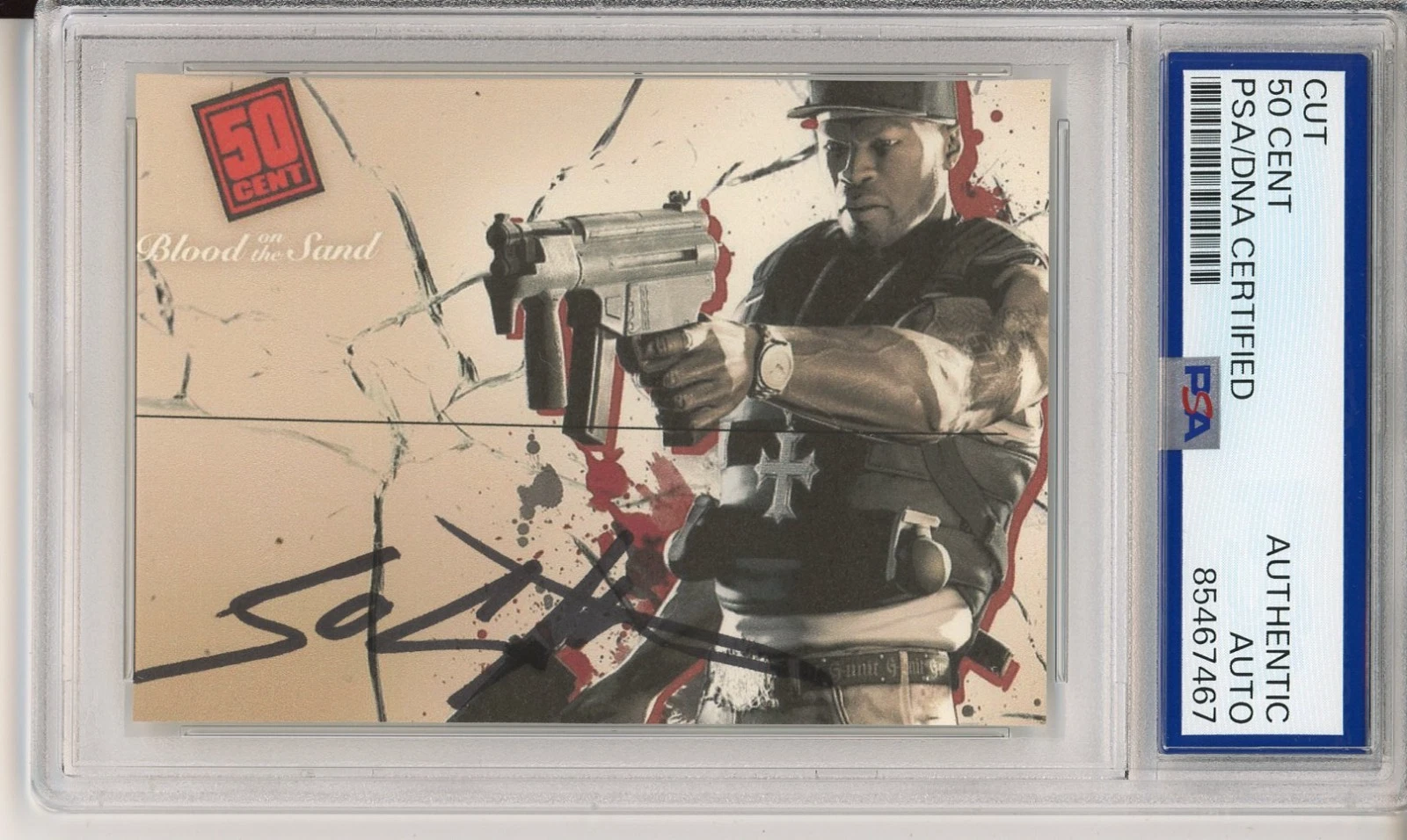 50 Cent Curtis Jackson SIGNED Blood Sand Cut Signature PSA DNA COA Autographed