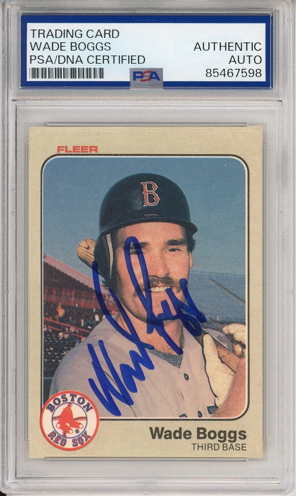 1983 Fleer Wade Boggs SIGNED Rookie RC Card PSA DNA COA Autograph HOF Red Sox