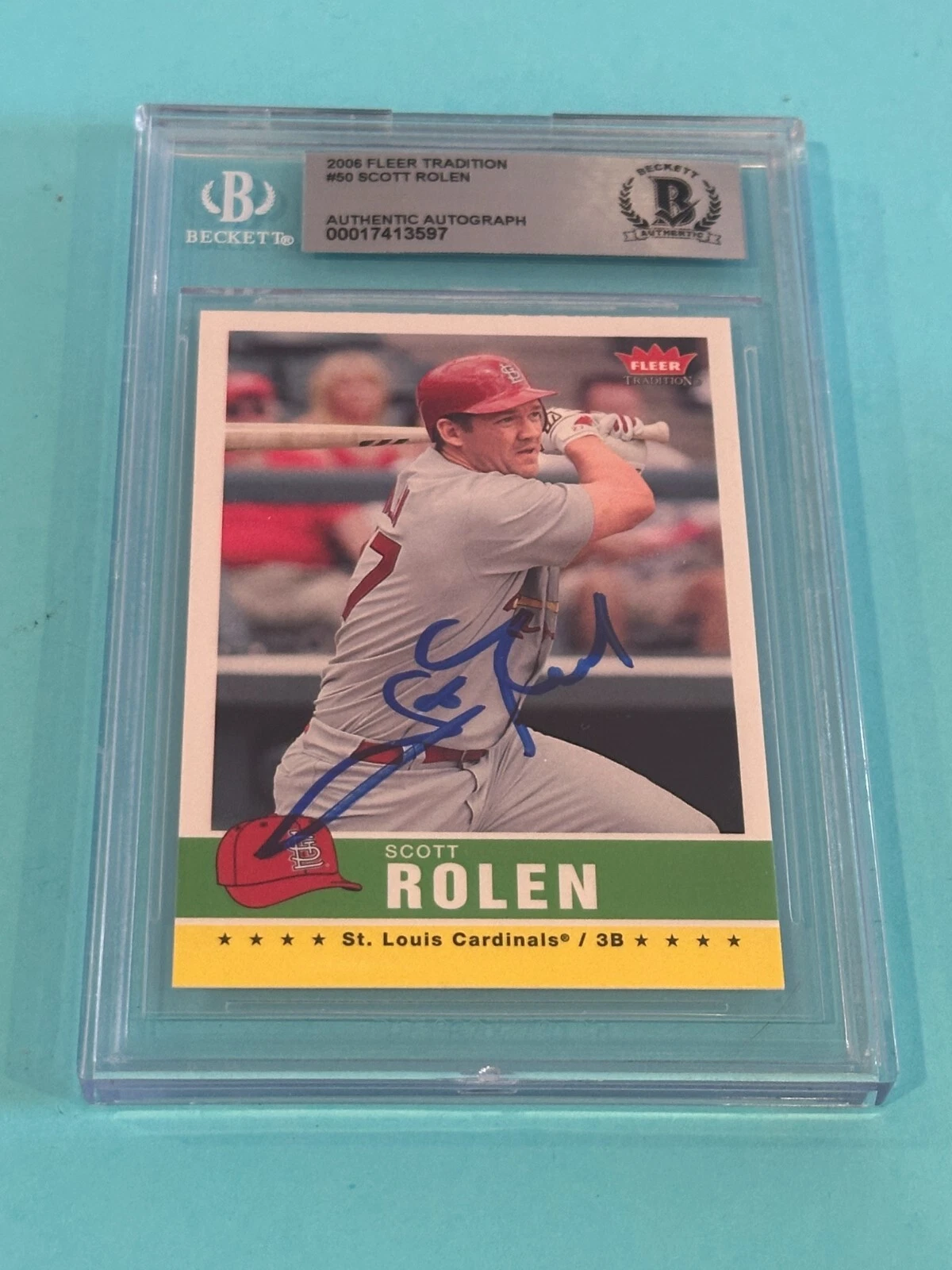 SCOTT ROLEN Signed 2006 FLEER TRADITION Card #50 Beckett (BAS)