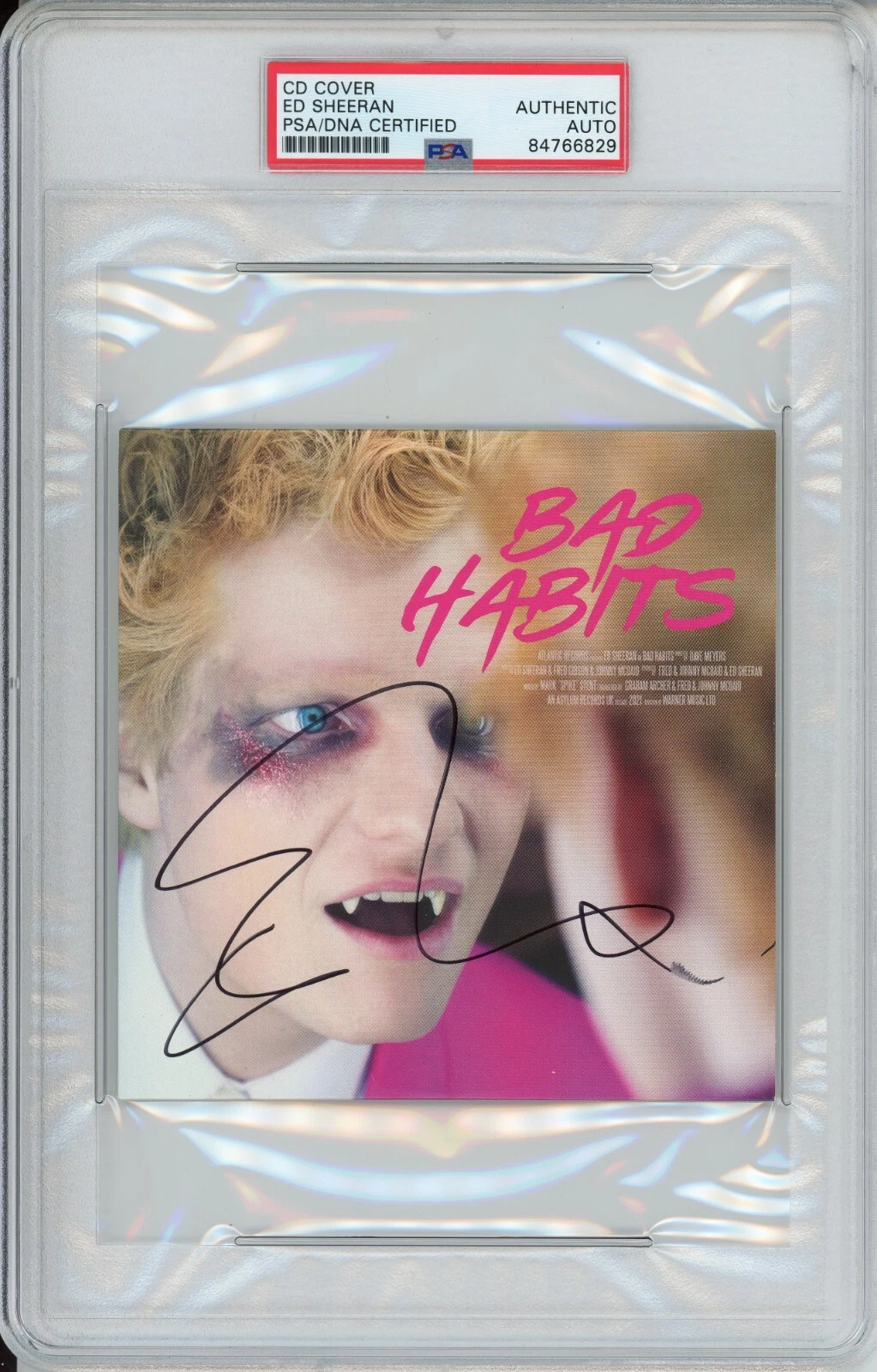SIGNED ED SHEERAN BAD HABITS CD COVER CARD PSA DNA COA CERTIFIED AUTOGRAPHED