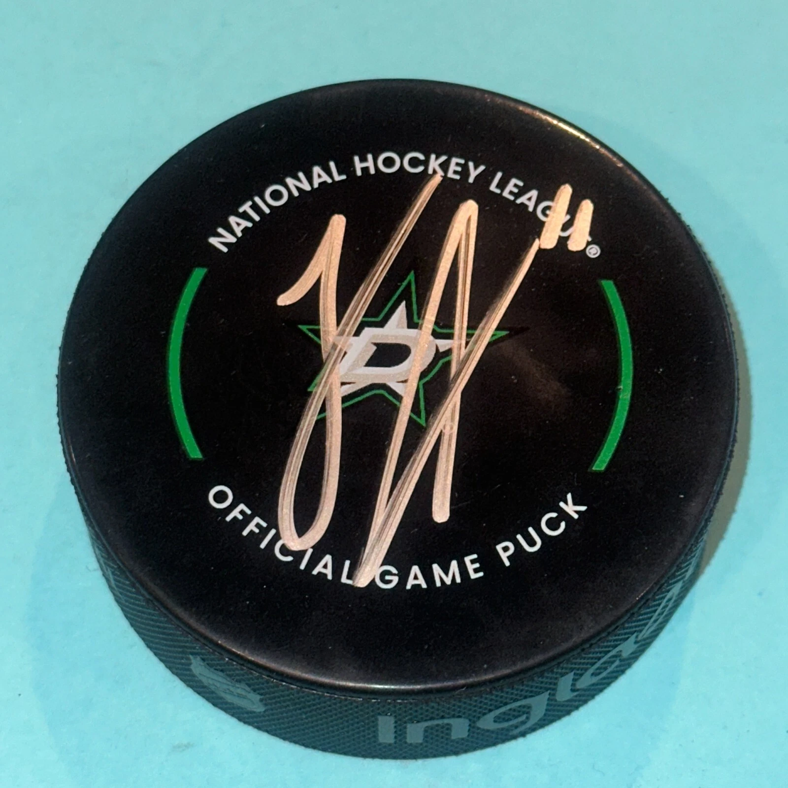 LOGAN STANKOVEN Signed Dallas STARS Official GAME Puck Beckett (BAS)