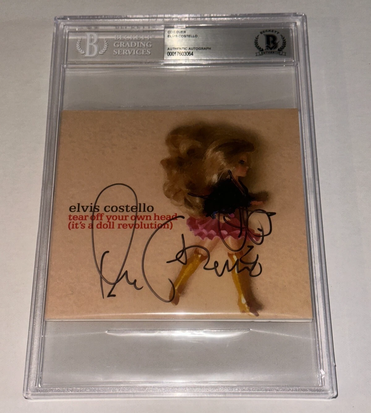 ELVIS COSTELLO Signed TEAR OFF YOUR OWN HEAD CD Cover Beckett Encapsulated