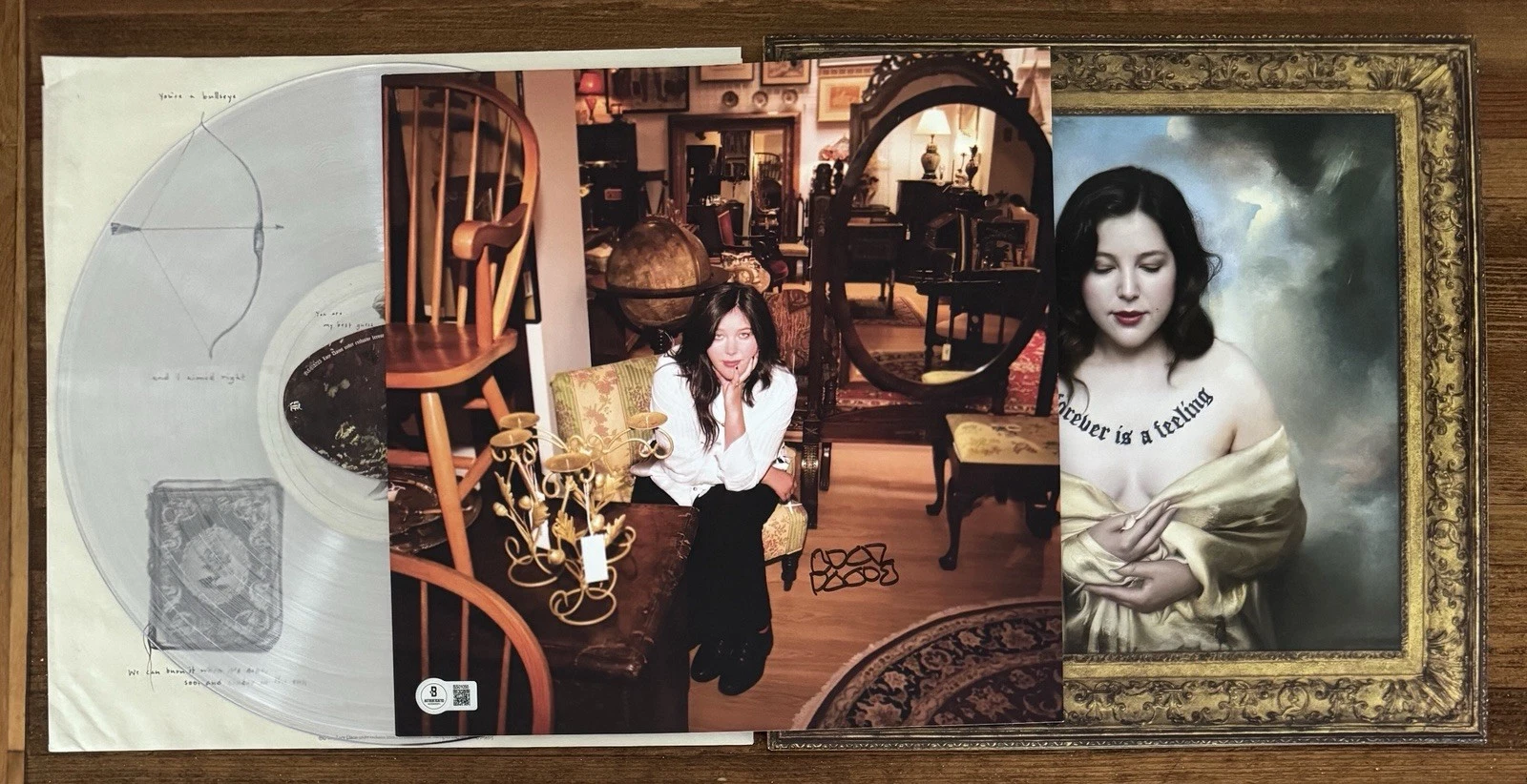 SIGNED Lucy Dacus Forever Autographed Art Card & Clear Vinyl LP BAS Beckett COA