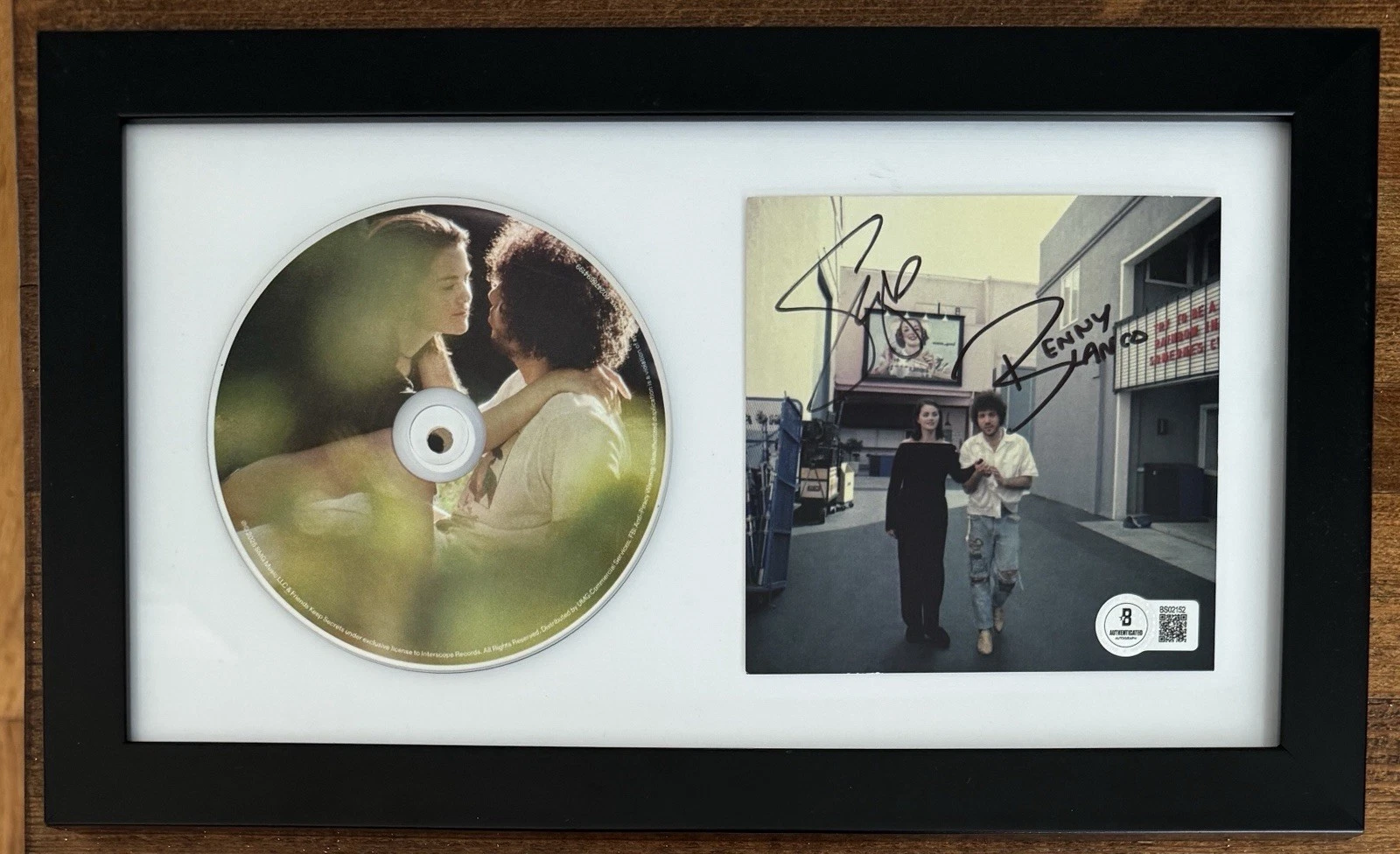 Framed SIGNED Selena Gomez Benny Blanco Said Love Art Card & CD BAS Beckett COA