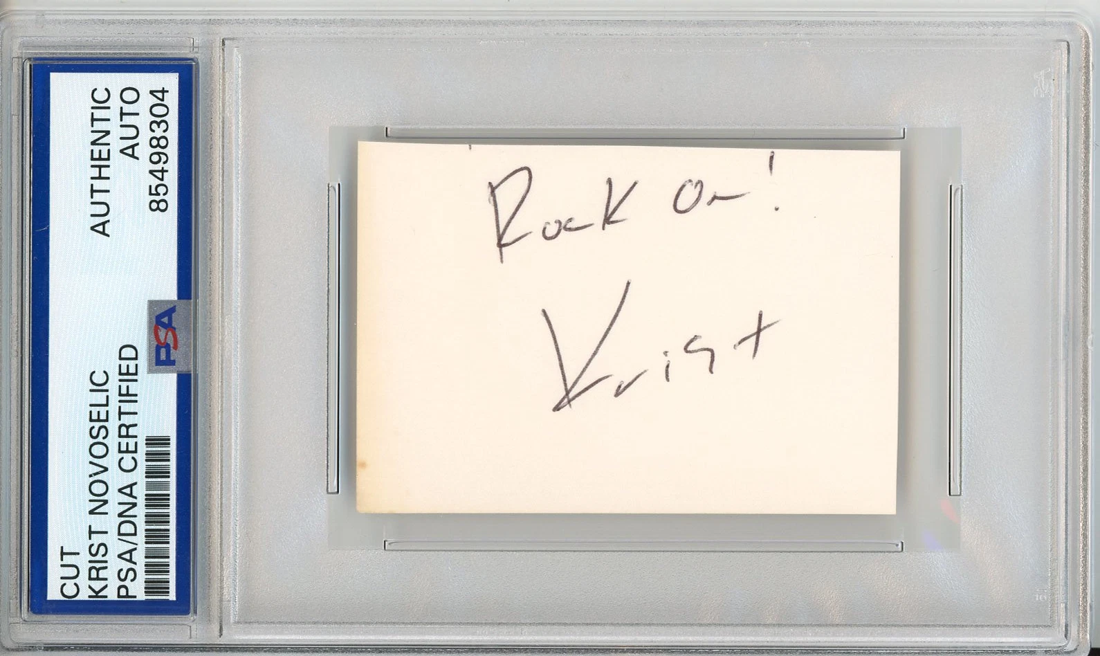 KRIST NOVOSELIC NIRVANA SIGNED CUT SIGNATURE AUTOGRAPHED PSA DNA COA ROCK ON!