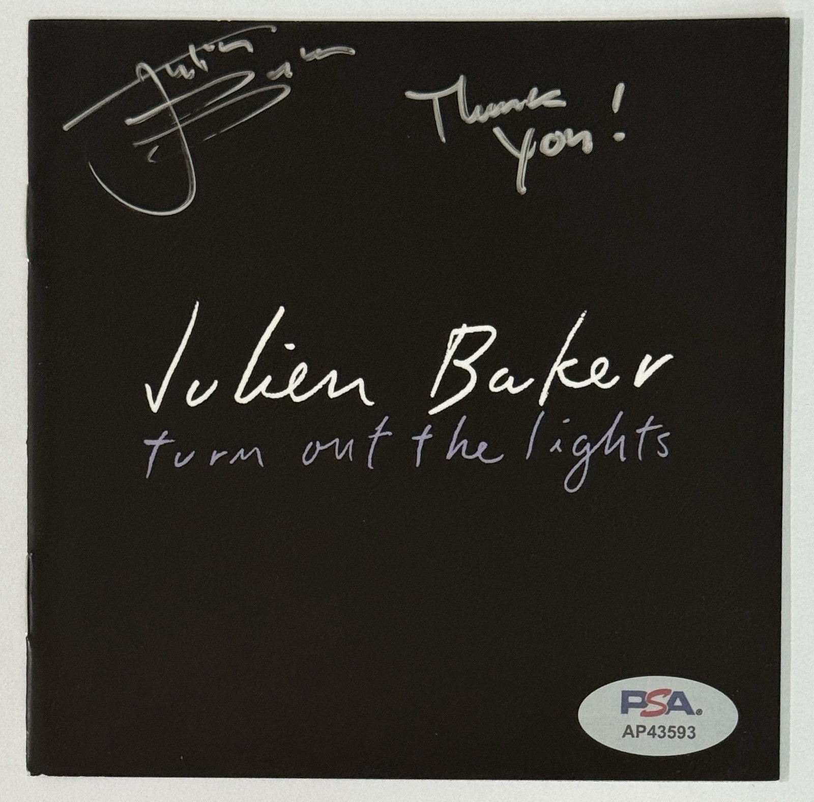 SIGNED Julien Baker Turn Out The Lights Cover Book & CD PSA DNA COA Boygenius
