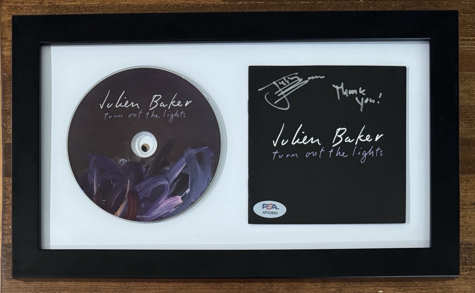 FRAMED SIGNED Julien Baker Turn Out The Lights Book & CD PSA DNA COA Boygenius