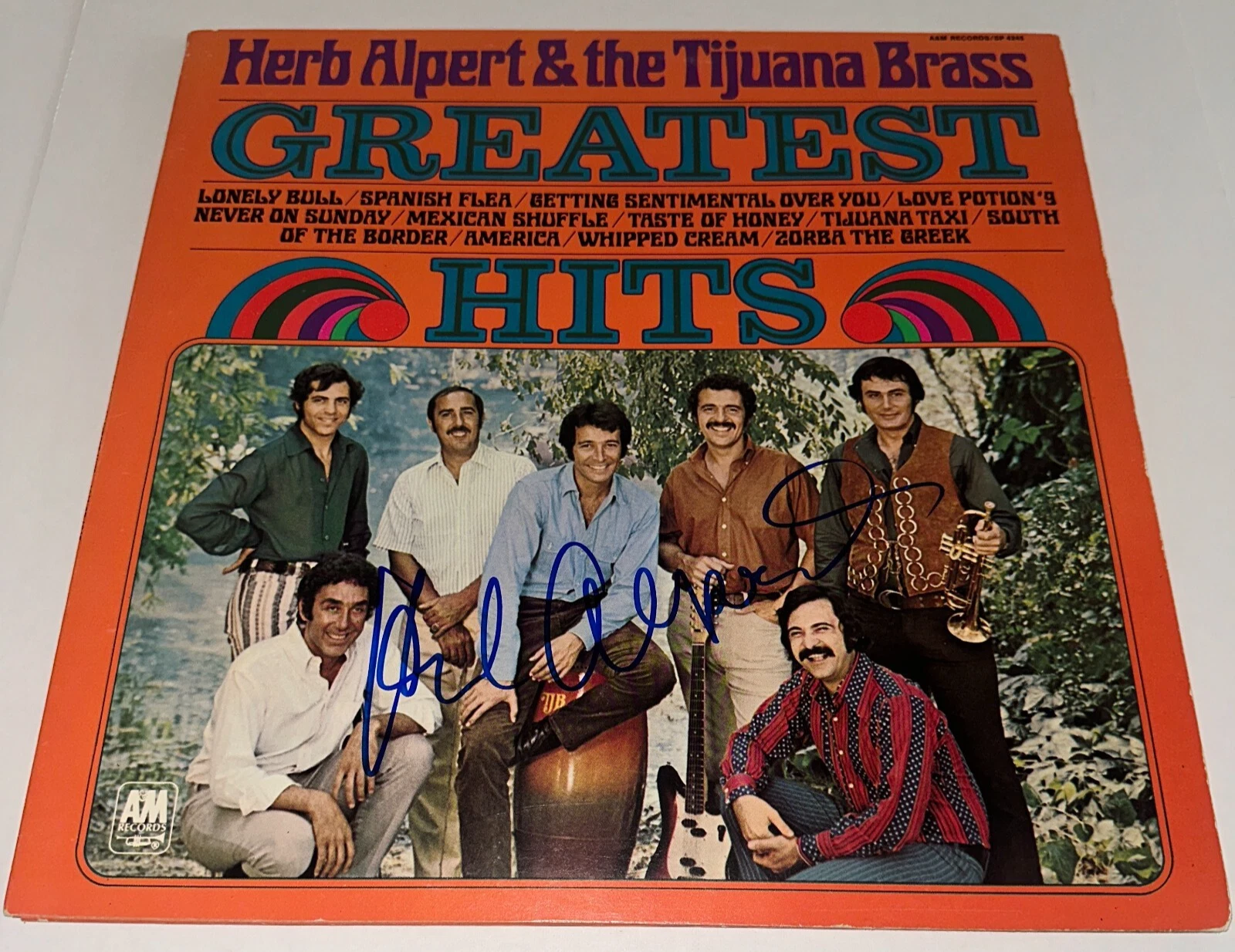 HERB ALPERT Signed GREATEST HITS LP ALBUM COVER Beckett Auth (BAS)