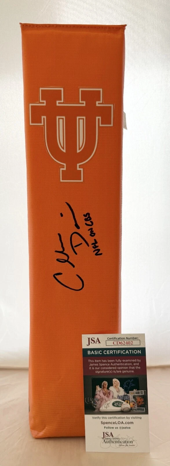 Charles Davis Tennessee Volunteers signed Touchdown Pylon autographed #2 JSA