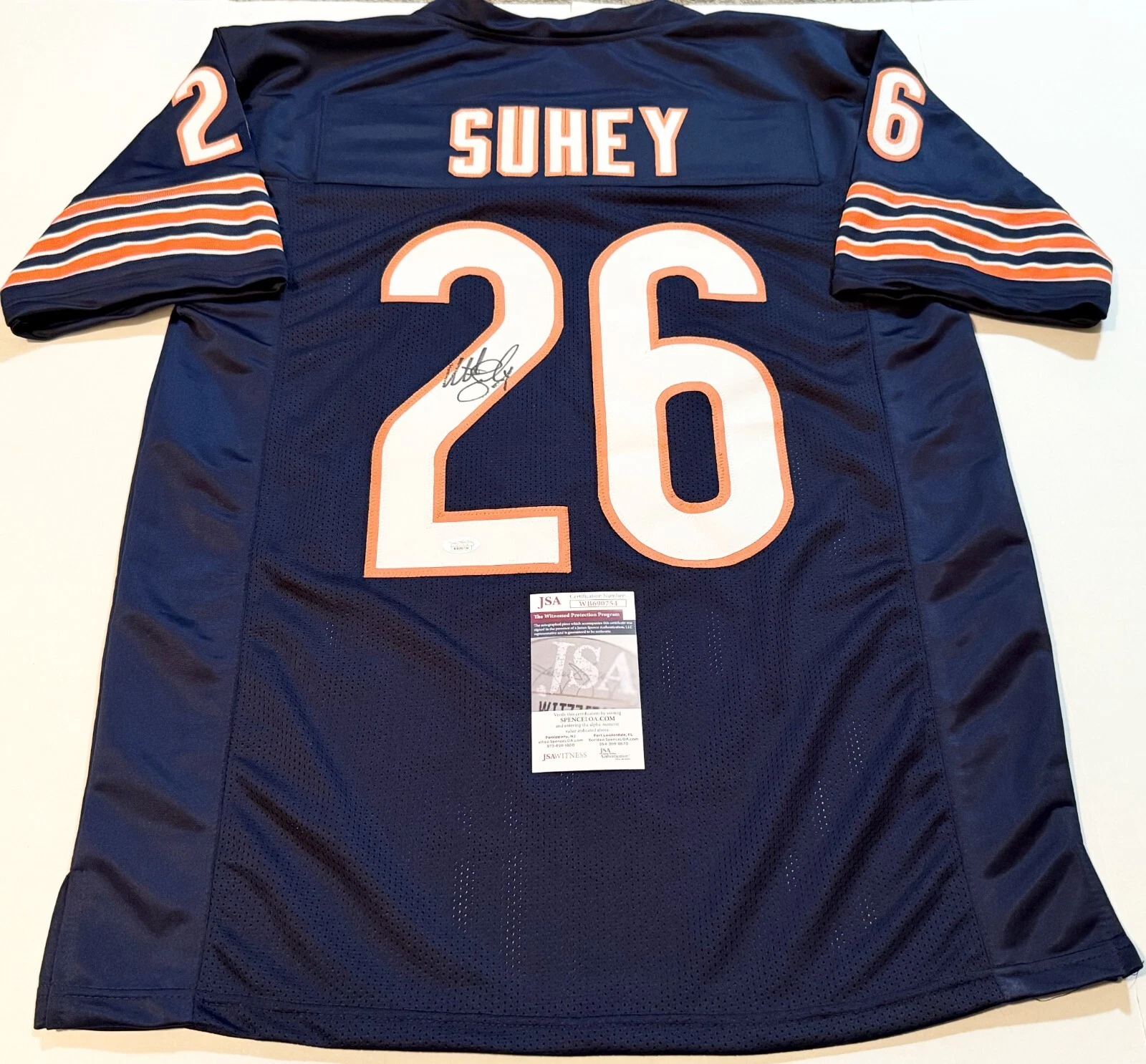 Matt Suhey Chicago Bears signed Custom jersey autographed JSA Witnessed
