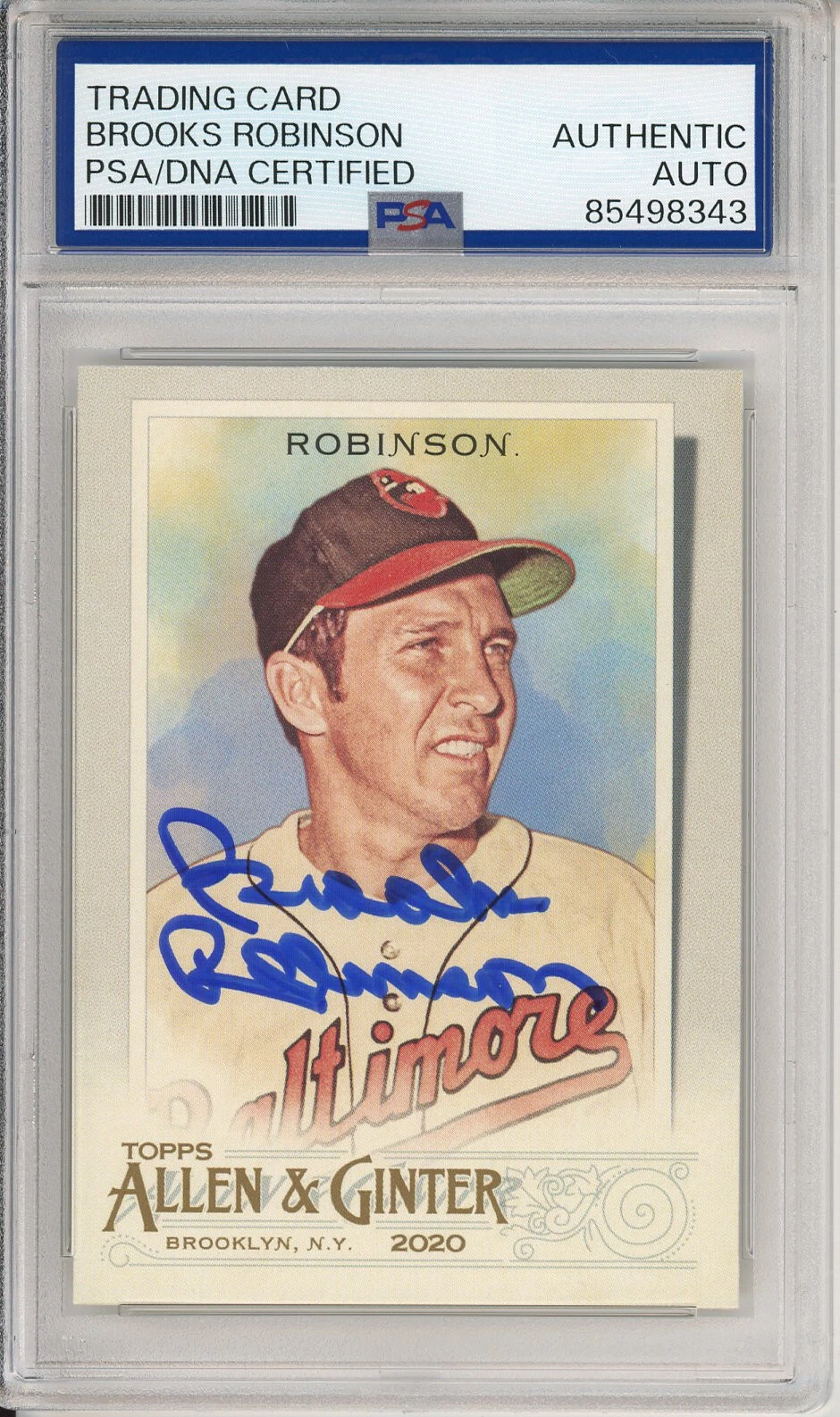 2020 Topps Allen & Ginter Brooks Robinson Signed Card PSA DNA COA Autograph HOF