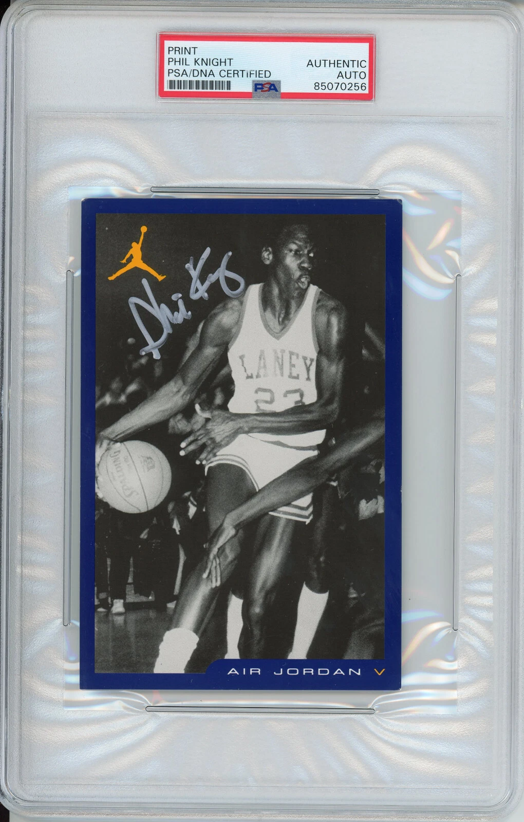 PHIL KNIGHT NIKE CEO SIGNED MICHAEL AIR JORDAN 5 SHOE CARD PSA DNA COA AUTOGRAPH