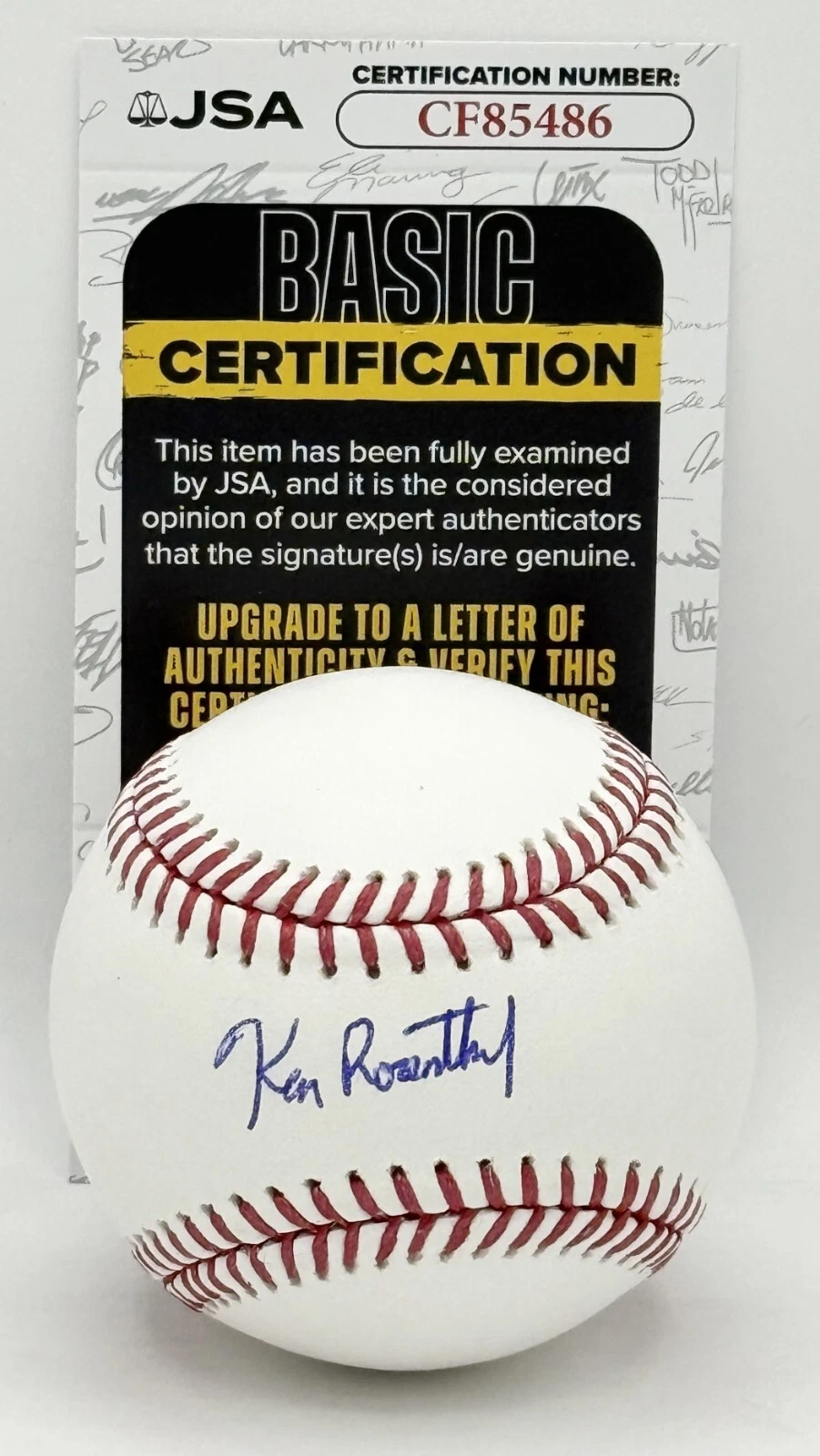Ken Rosenthal Fox Sports signed MLB Baseball Ball autographed JSA