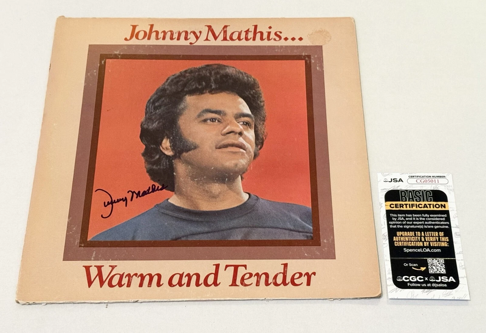 Johnny Mathis signed Warm and Tender Album Vinyl autographed JSA COA