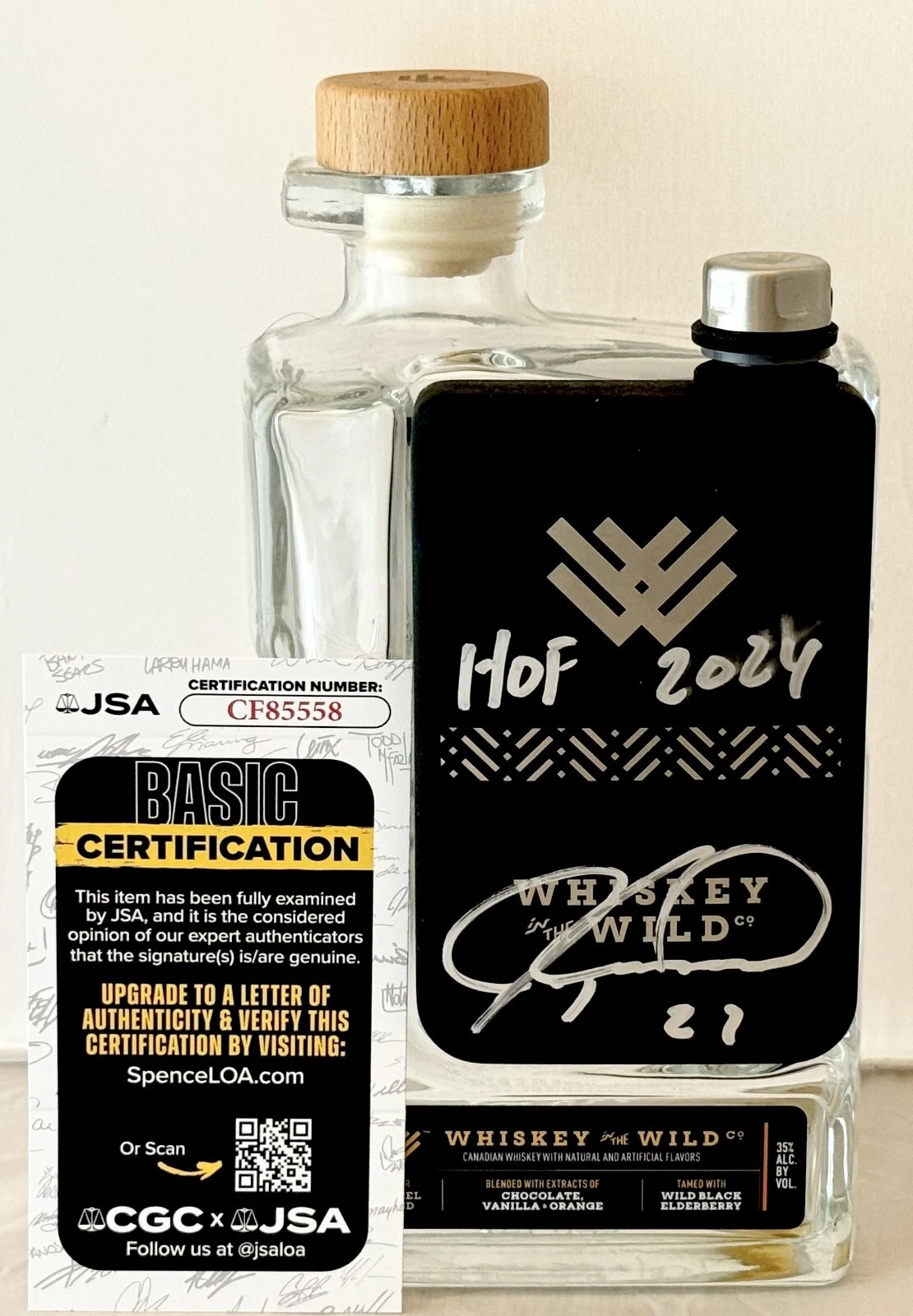 Jeremy Roenick Chicago Blackhawks signed Whiskey in the Wild Empty Bottle JSA