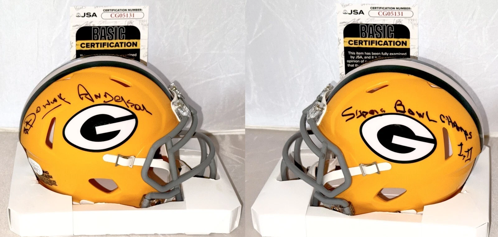 Donny Anderson signed Green Bay Packers Throwback mini helmet W/ Inscription JSA