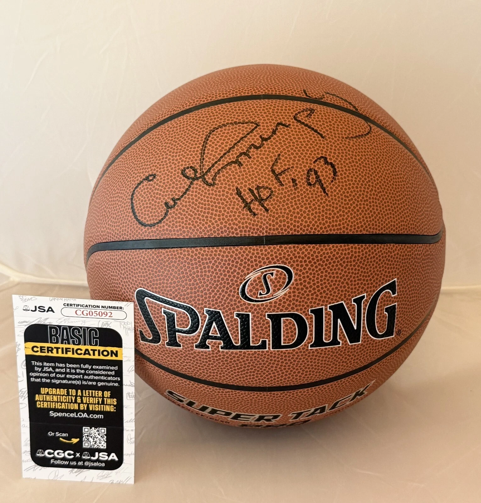 Calvin Murphy Houston Rockets signed F/S NBA Basketball Ball W/ HOF Inscrip JSA