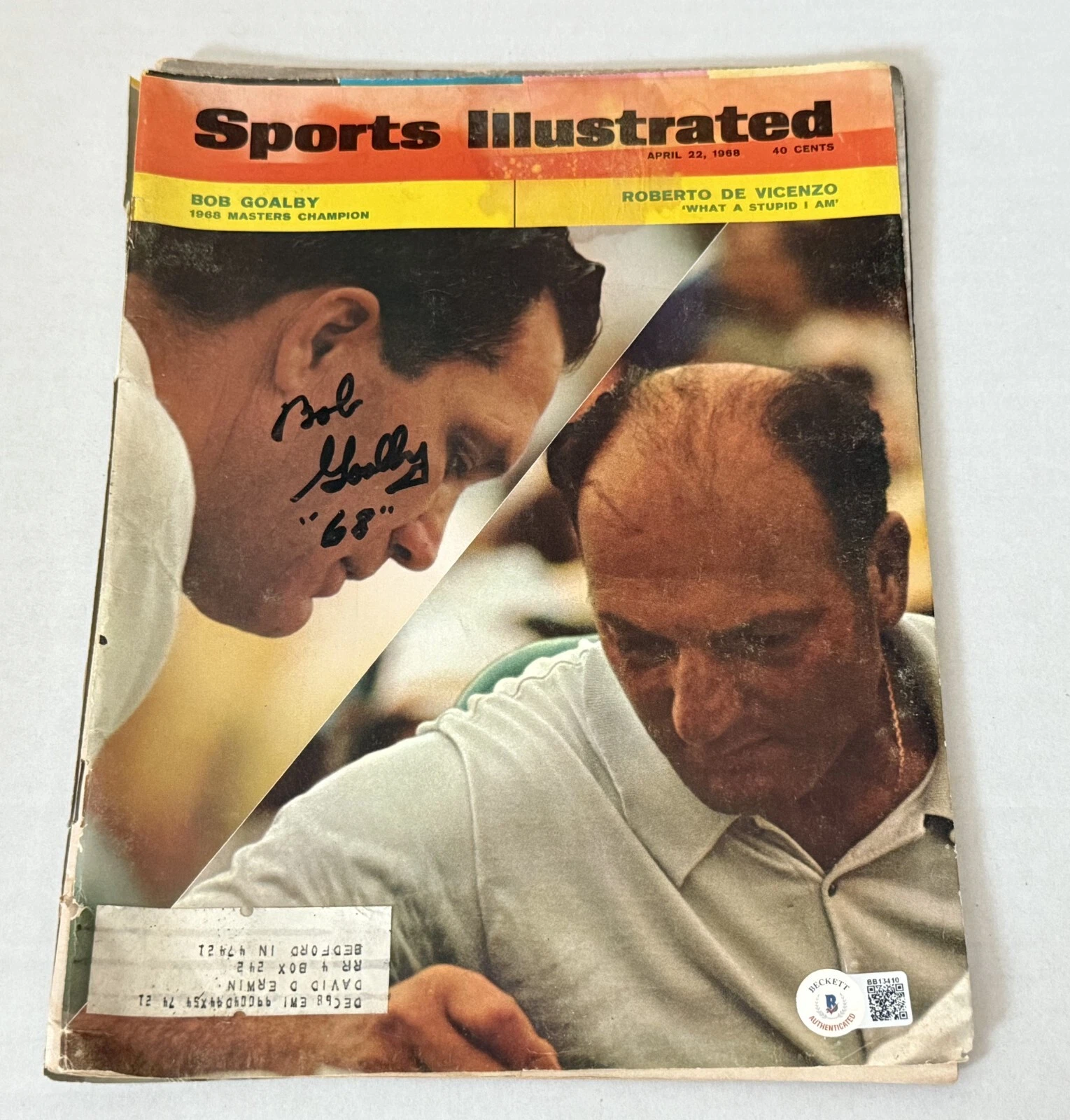 Bob Goalby Masters Champ signed SI Sports Illustrated Magazine Beckett COA