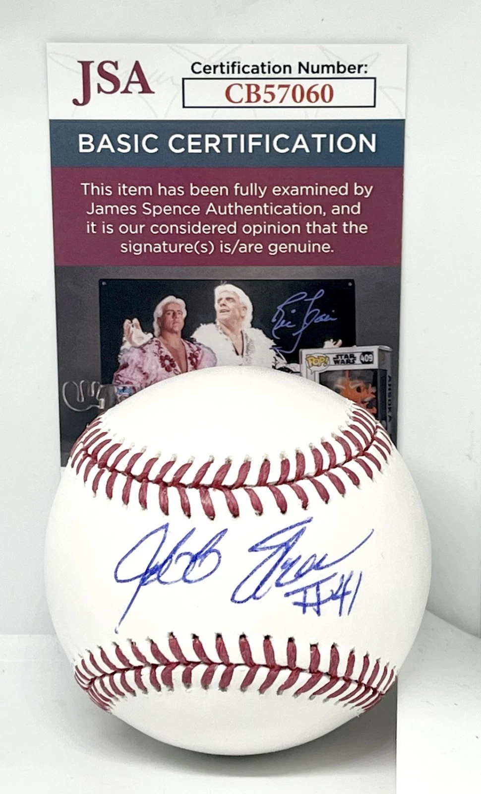 Jeff Shaw Reds Dodgers signed Official MLB Baseball Ball autographed JSA