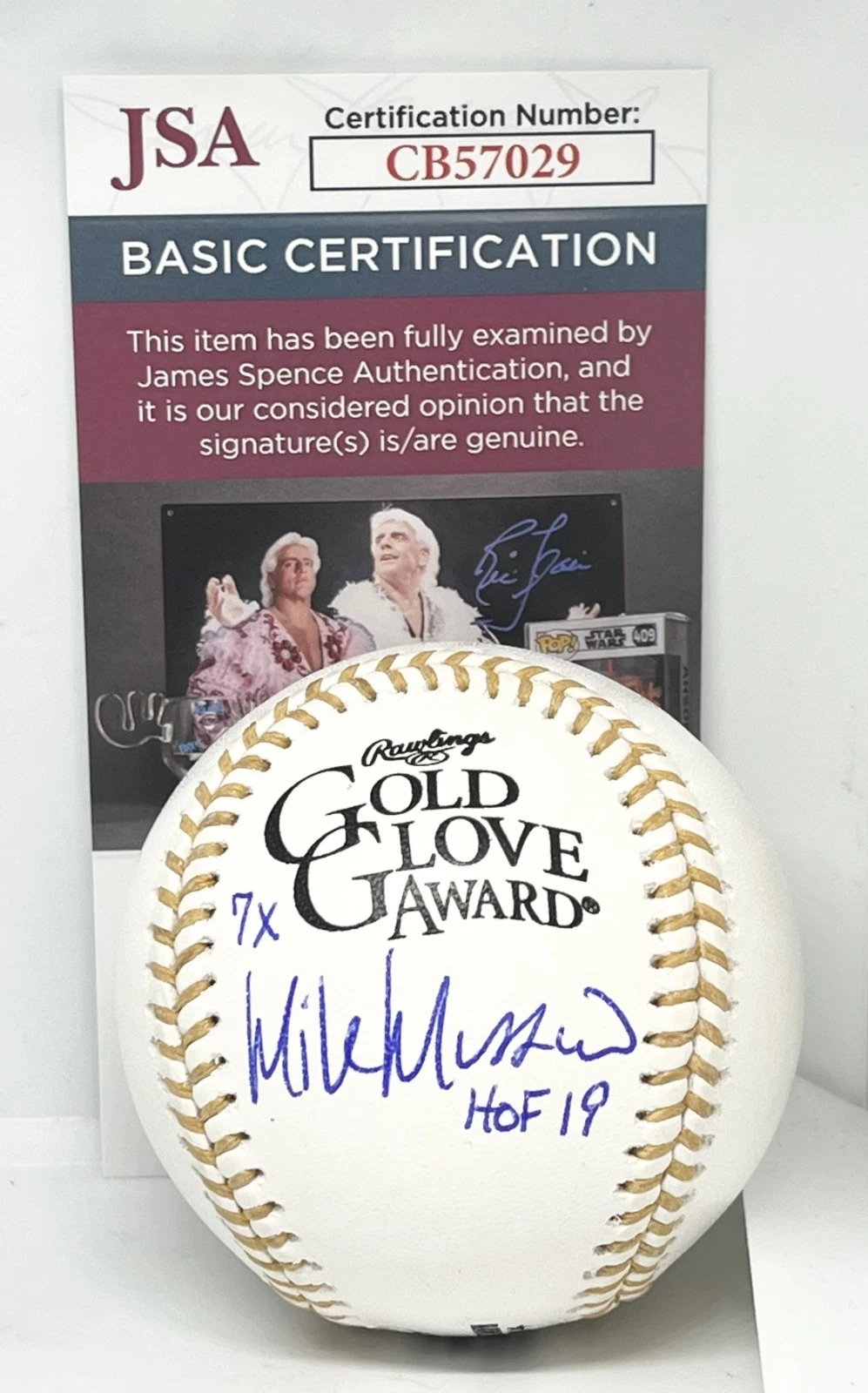 Mike Mussina Yankees Orioles signed Gold Glove Baseball Ball 2 Inscriptions JSA