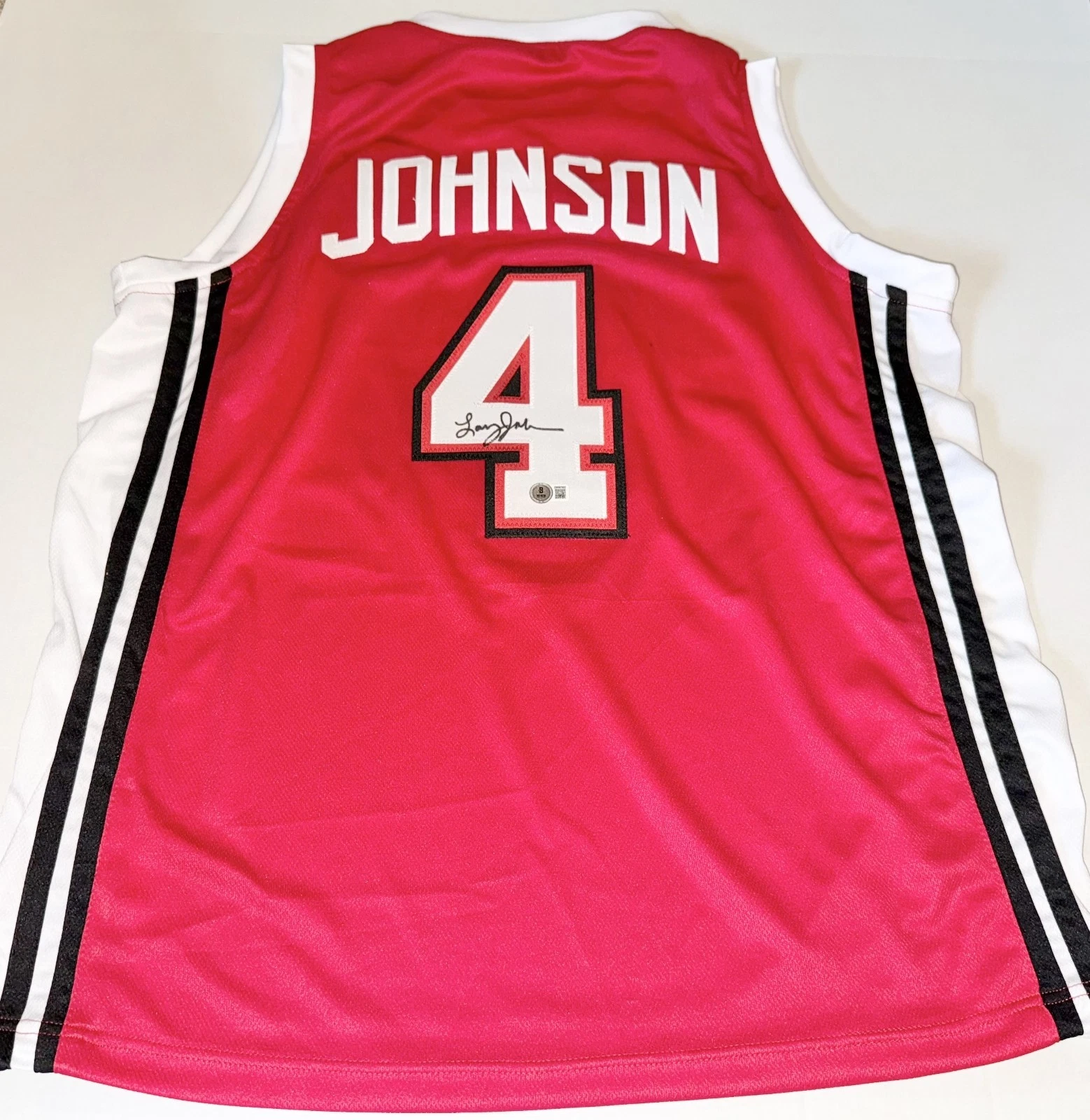 Larry Johnson UNLV Runnin Rebels signed Custom jersey Beckett Witnessed