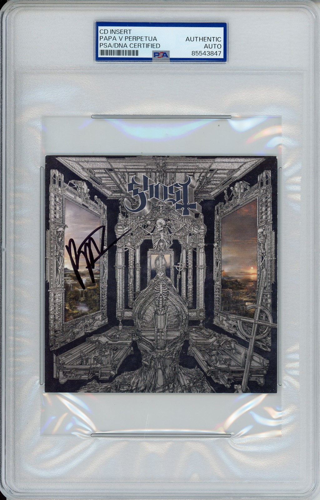 Ghost SIGNED Skeleta CD Art Card Autograph PAPA V PERPETUA PSA DNA COA Certified