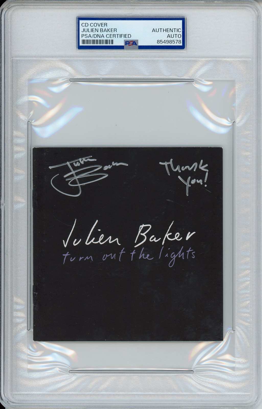 SIGNED Julien Baker Turn Out The Lights CD Cover Booklet PSA DNA COA Boygenius