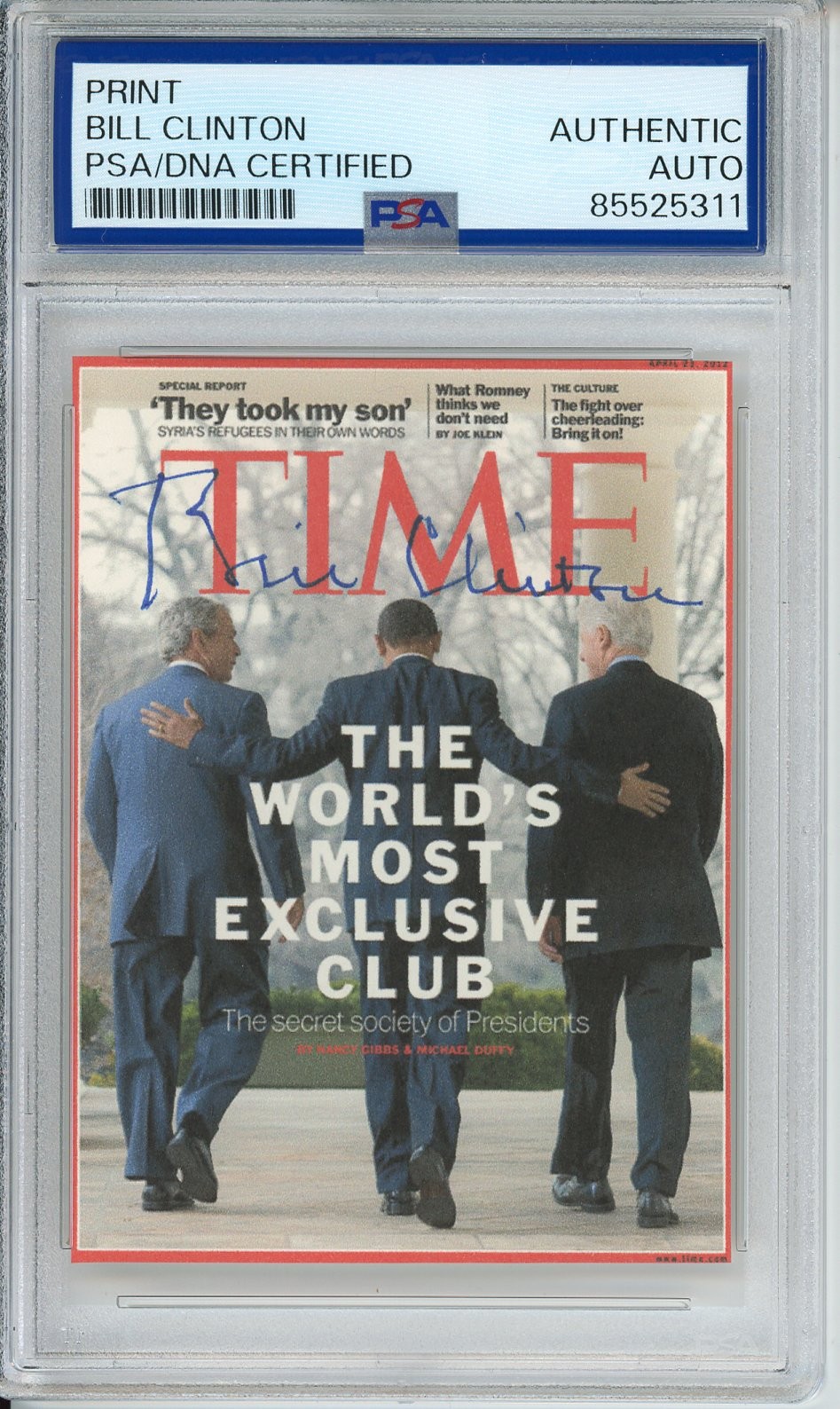 President Bill Clinton SIGNED AUTOGRAPHED Time Magazine Print Cut PSA DNA COA