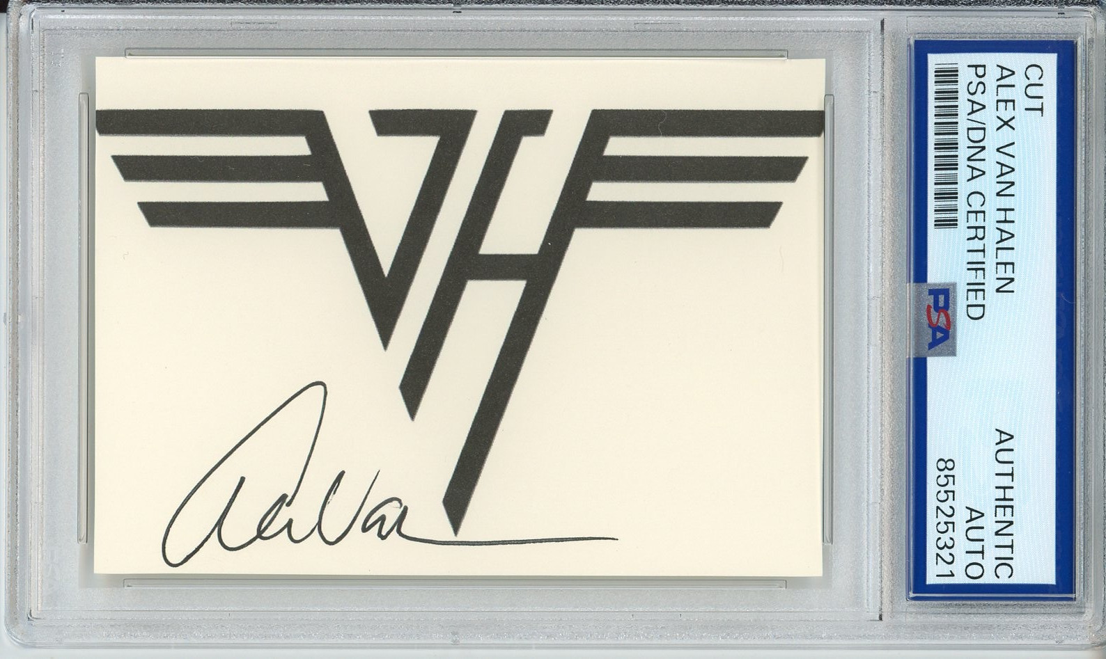 Alex Van Halen Logo SIGNED Cut Signature AUTOGRAPH PSA DNA COA AUTHENTIC