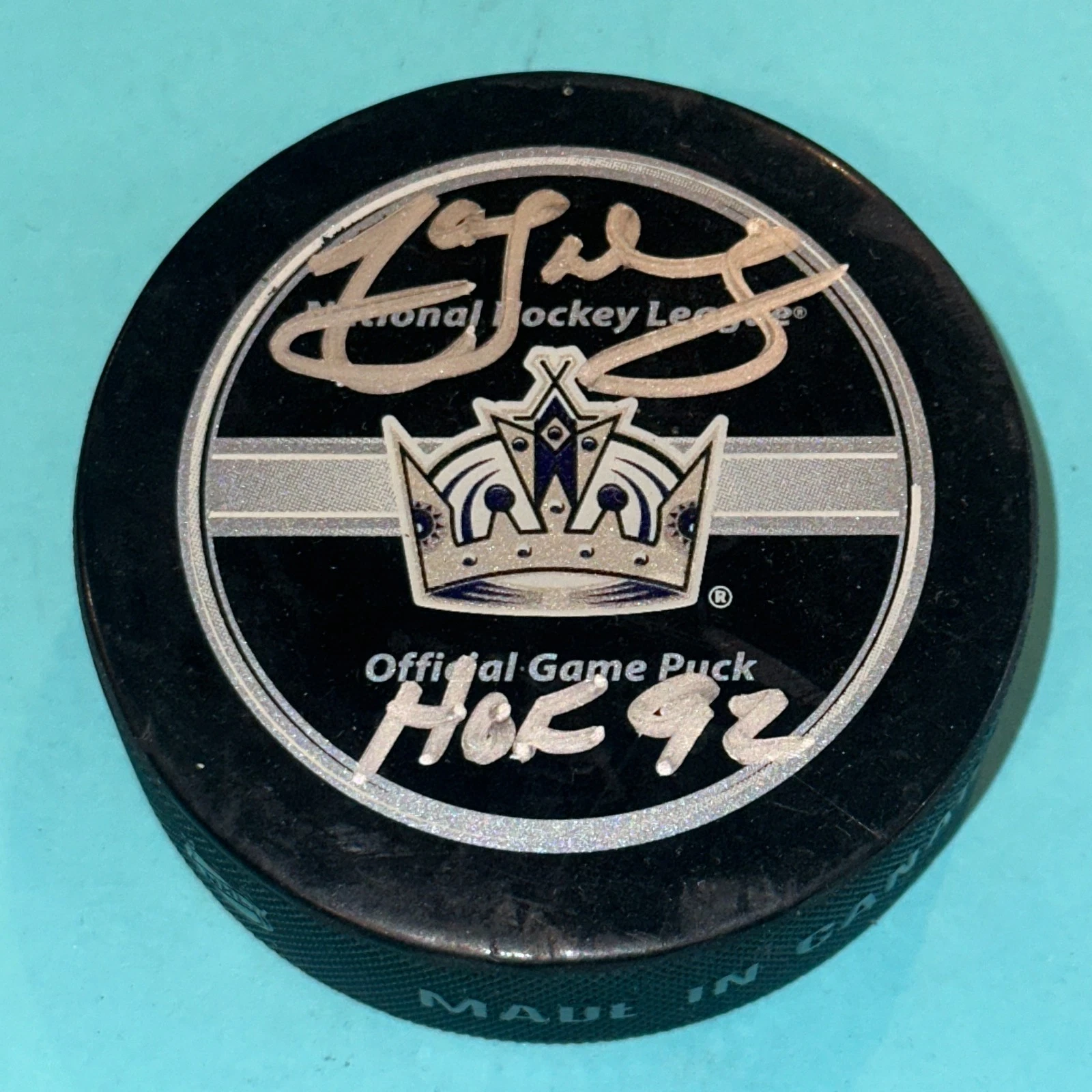 MARCEL DIONNE Signed L.A. KINGS Official GAME Puck Beckett w/ HOF Inscrip
