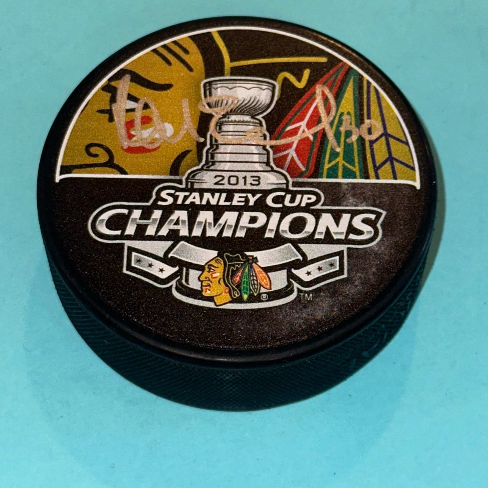 RAY EMERY Signed Blackhawks 2013 STANLEY CUP CHAMPS Puck w/ PSA COA
